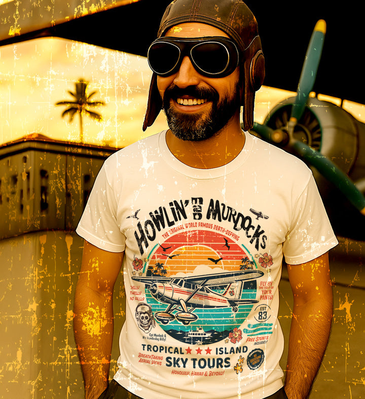 A-Team Howlin' Mad Murdock's Island Air Tours T-Shirt: Retro Hawaiiana Tee