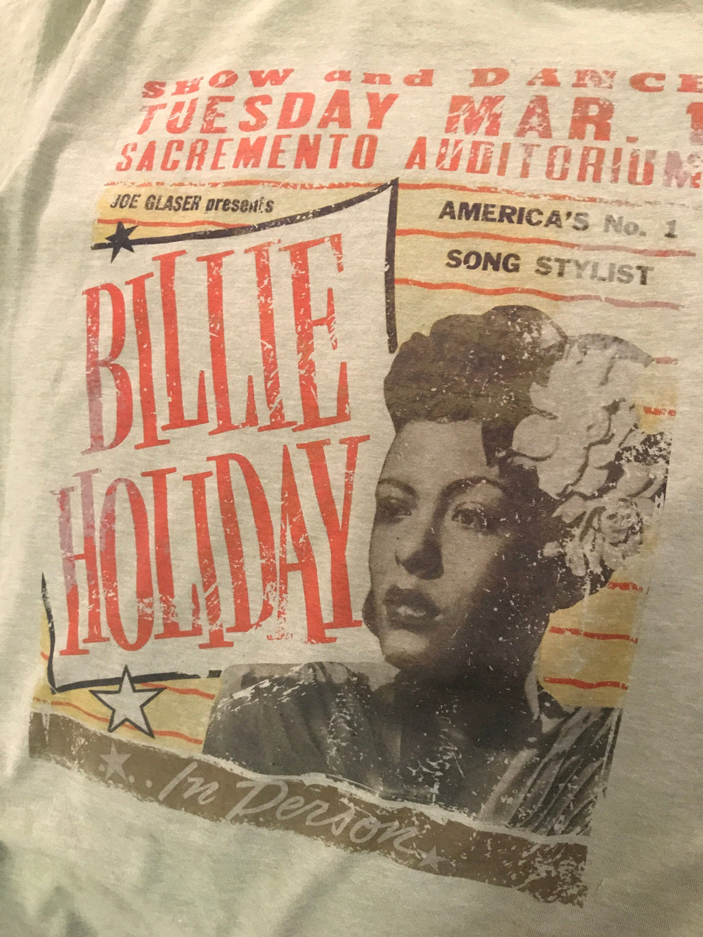 Billie Holiday -Live- Vintage-Style Jazz Tribute Tee -Lady Day -concert poster