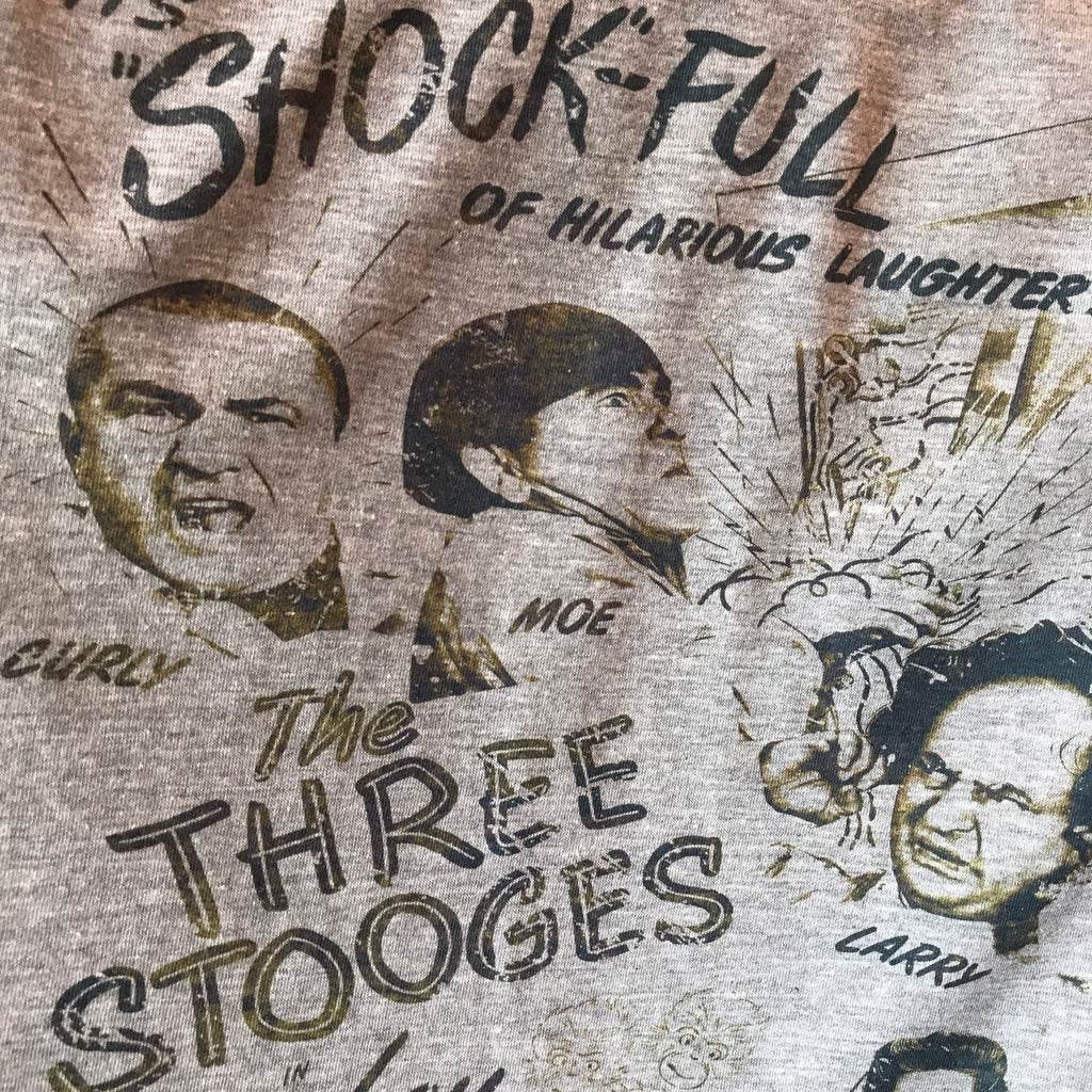 Three Stooges 'Monkey Businessmen' Heathered T-Shirt: Vintage-Style Comedy Tee