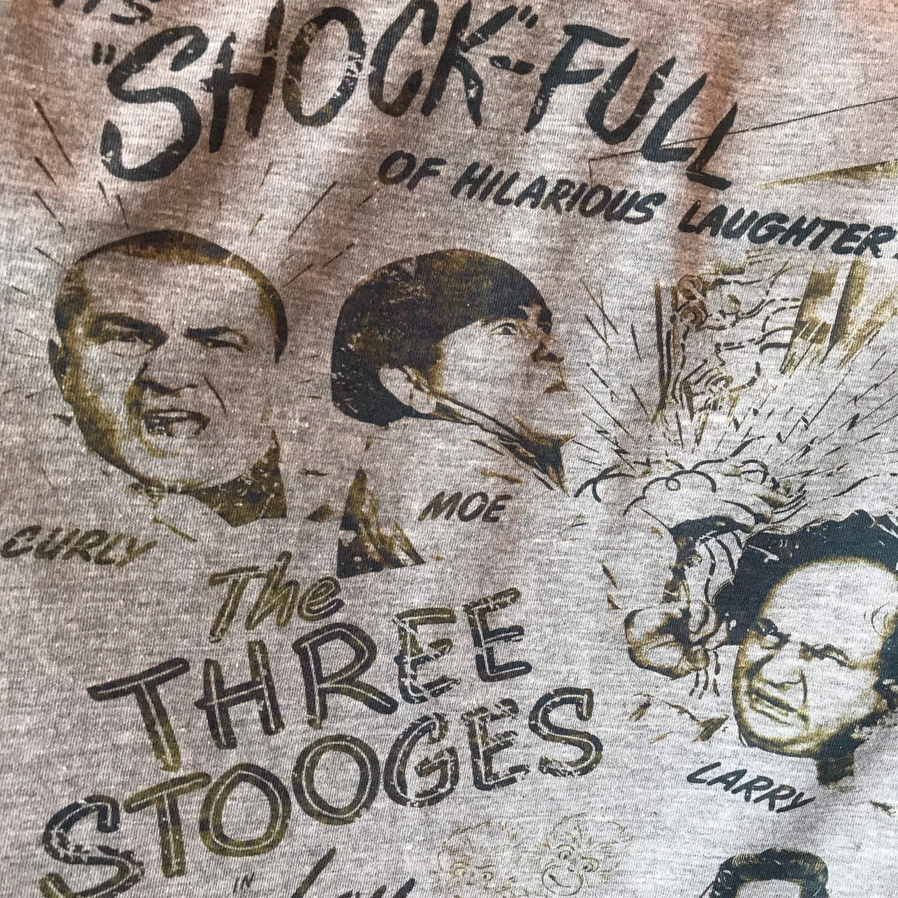 Three Stooges 'Monkey Businessmen' Heathered T-Shirt: Vintage-Style Comedy Tee