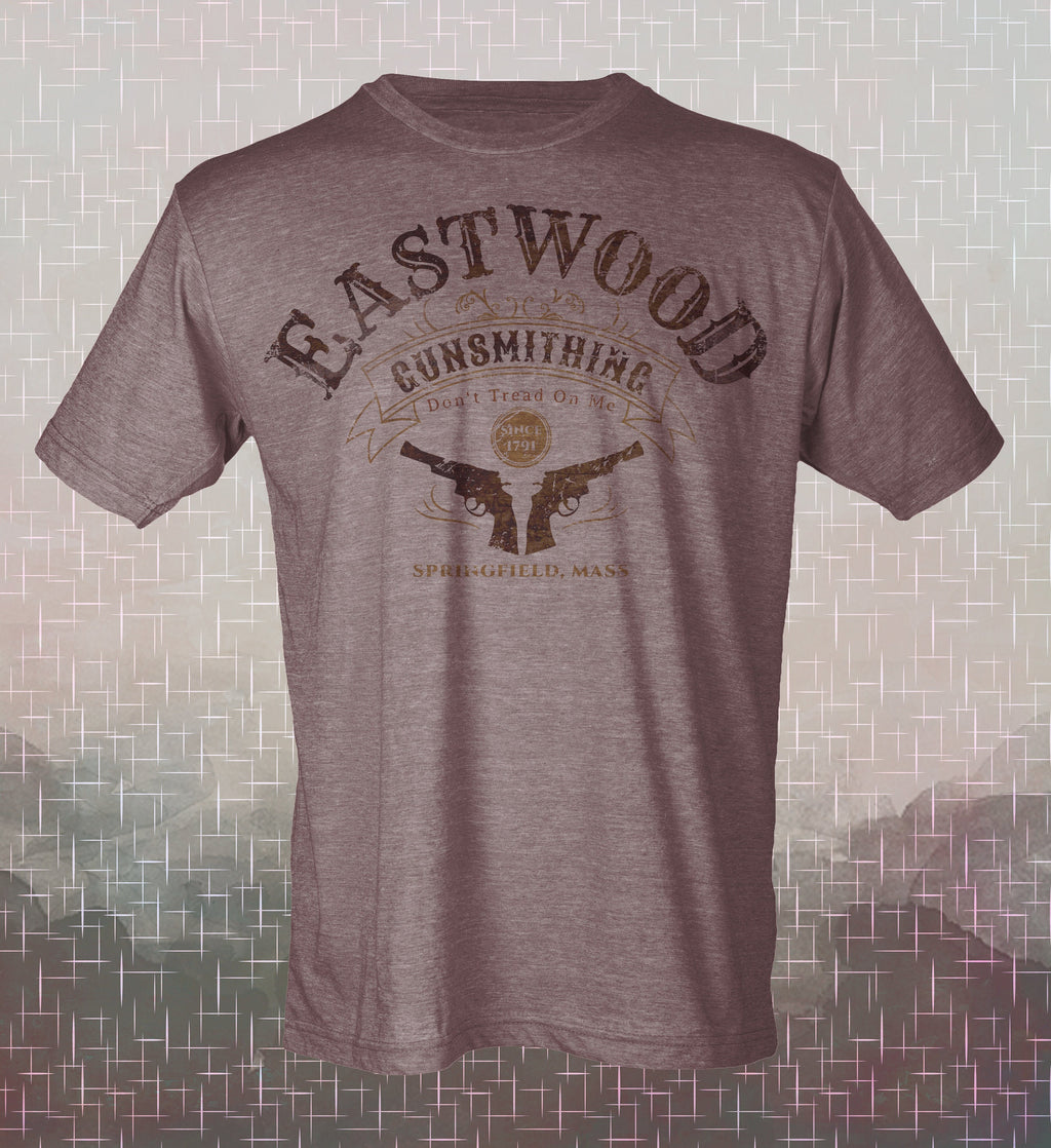 Eastwood Gunsmithing Vintage-style T-Shirt Tee Humor Spoof Guns Magnum Western Springfield Mass Vacation Trip