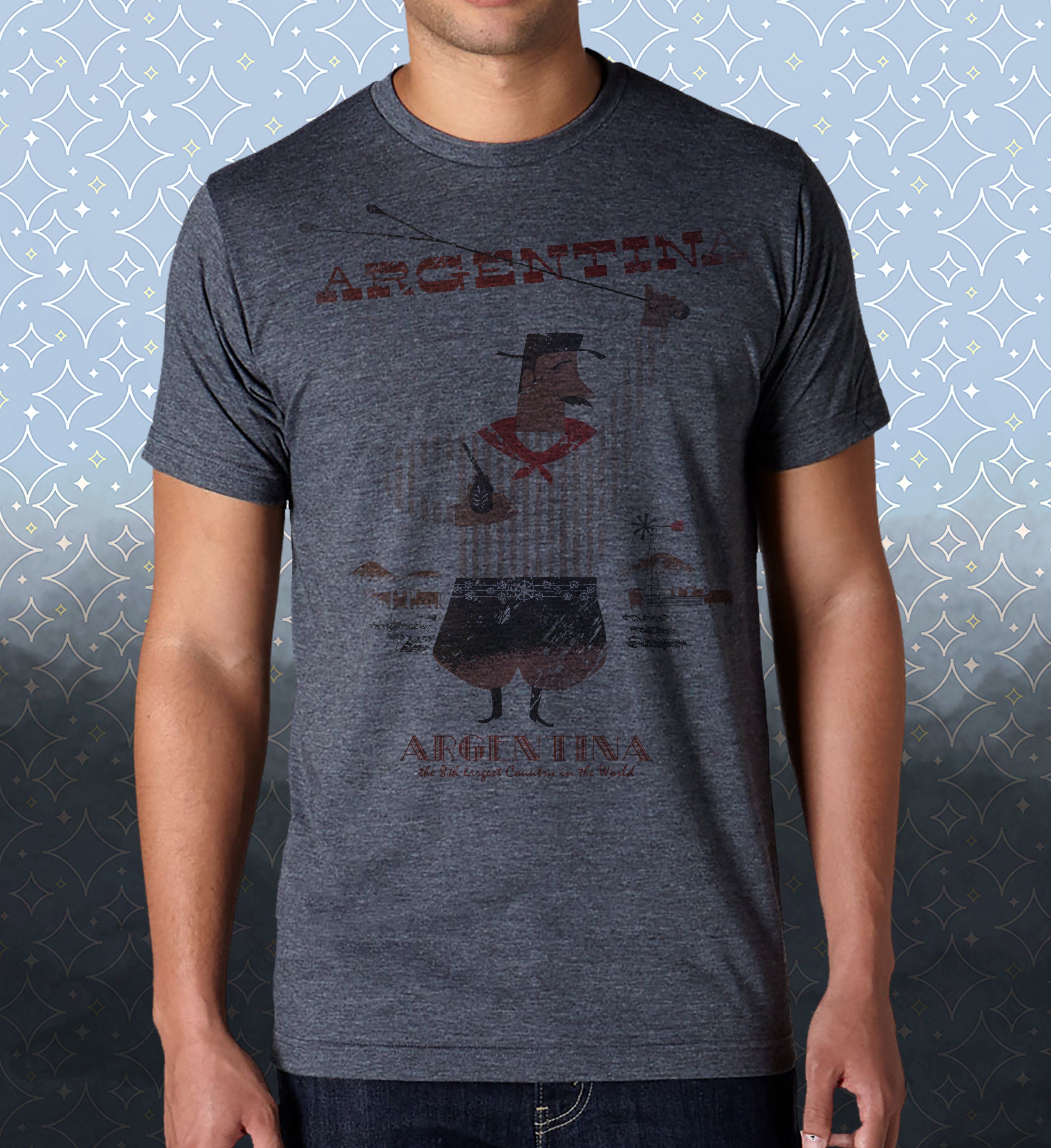 Argentina Gaucho Travel Retro Vintage-style T-Shirt Tee Tourism souvenir steak