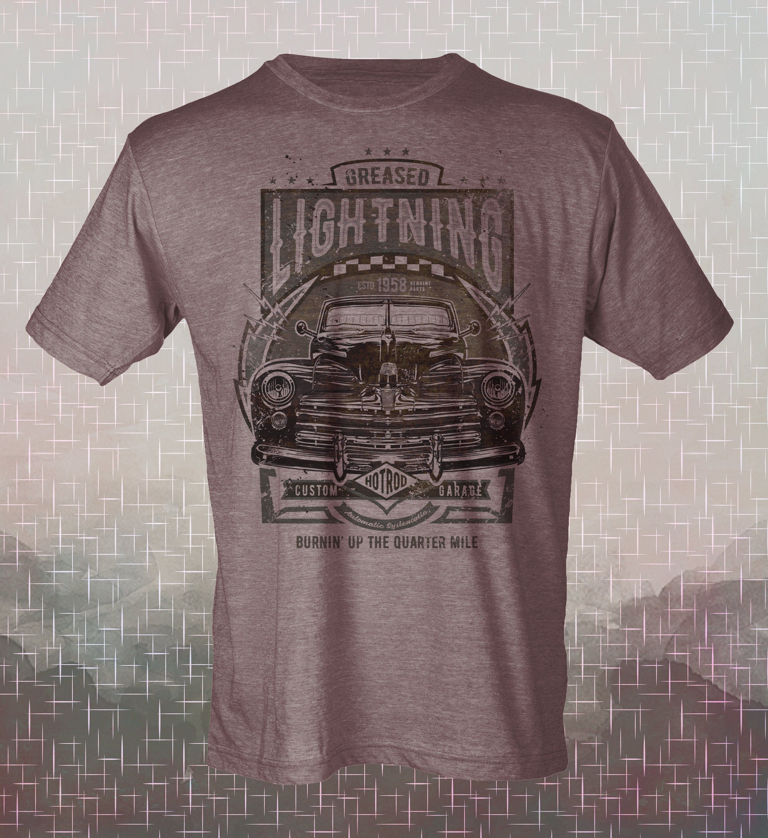 Greased Lightning- Movie-inspired Vintage-style T-Shirt Film Retro 80's Hot Rod Grease
