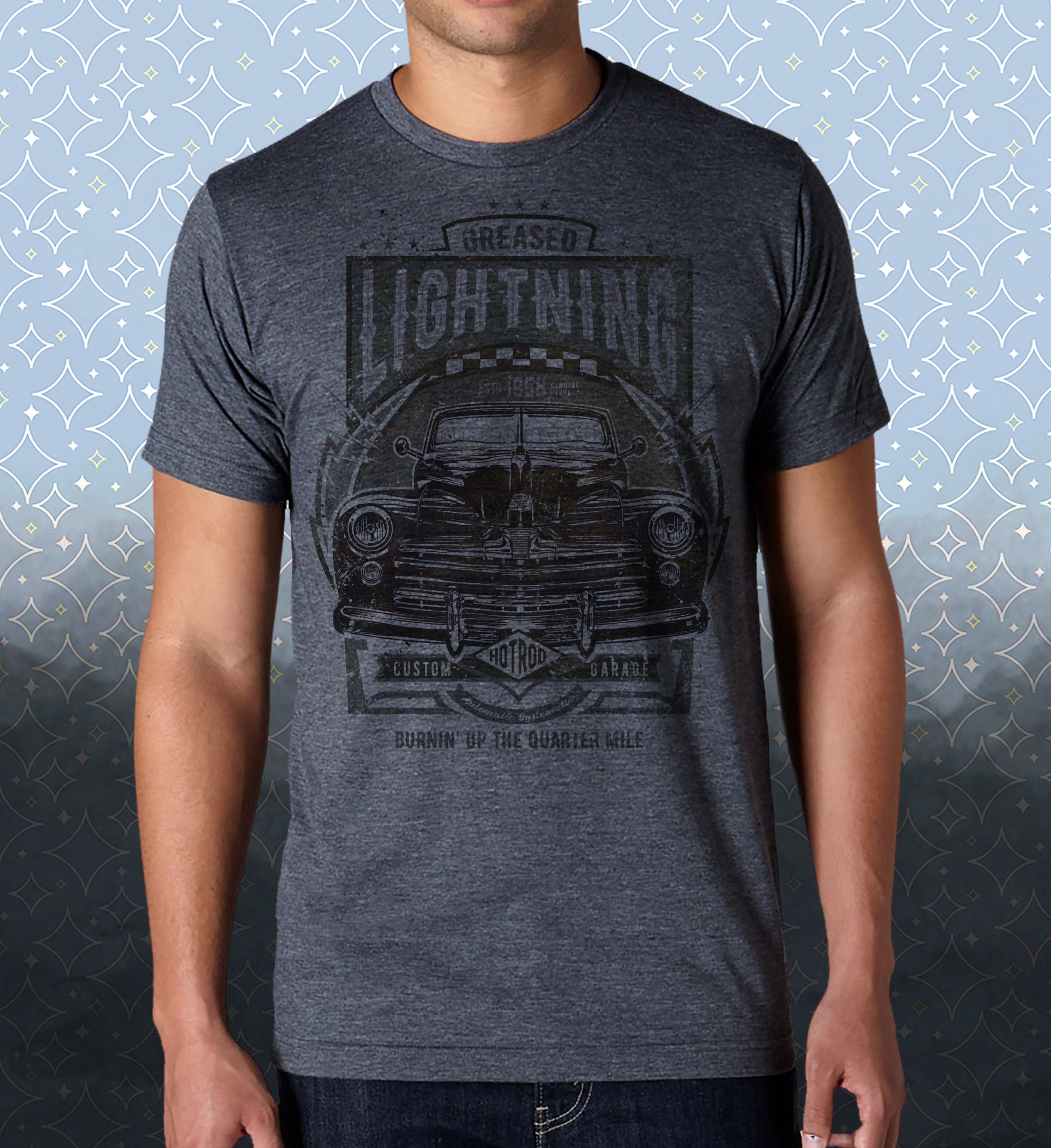 Greased Lightning- Movie-inspired Vintage-style T-Shirt Film Retro 80's Hot Rod Grease