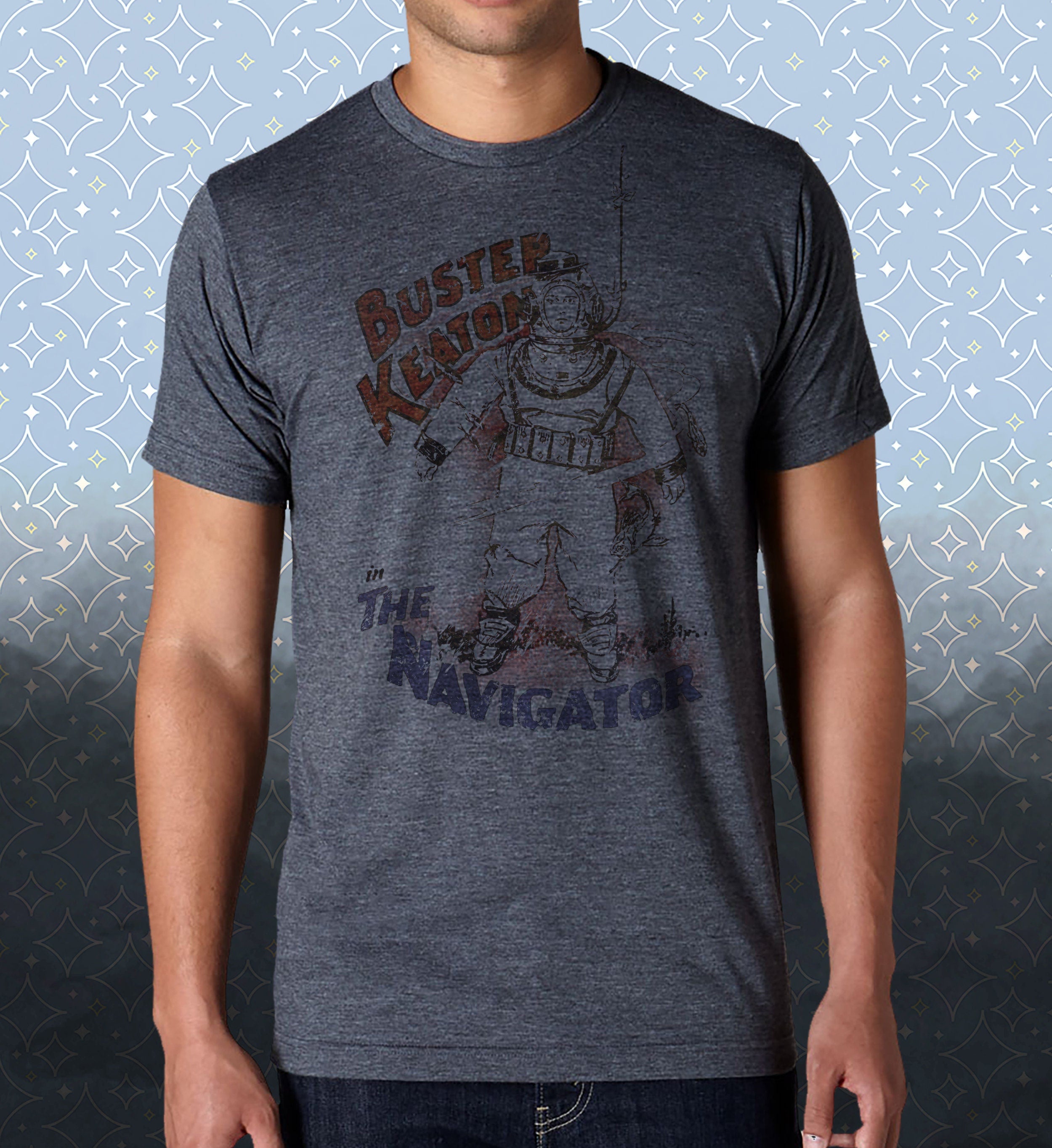 Buster Keaton-The Navigator-inspired Vintage-style T-Shirt Film 20's Silent Comedy Movie Classic Tee