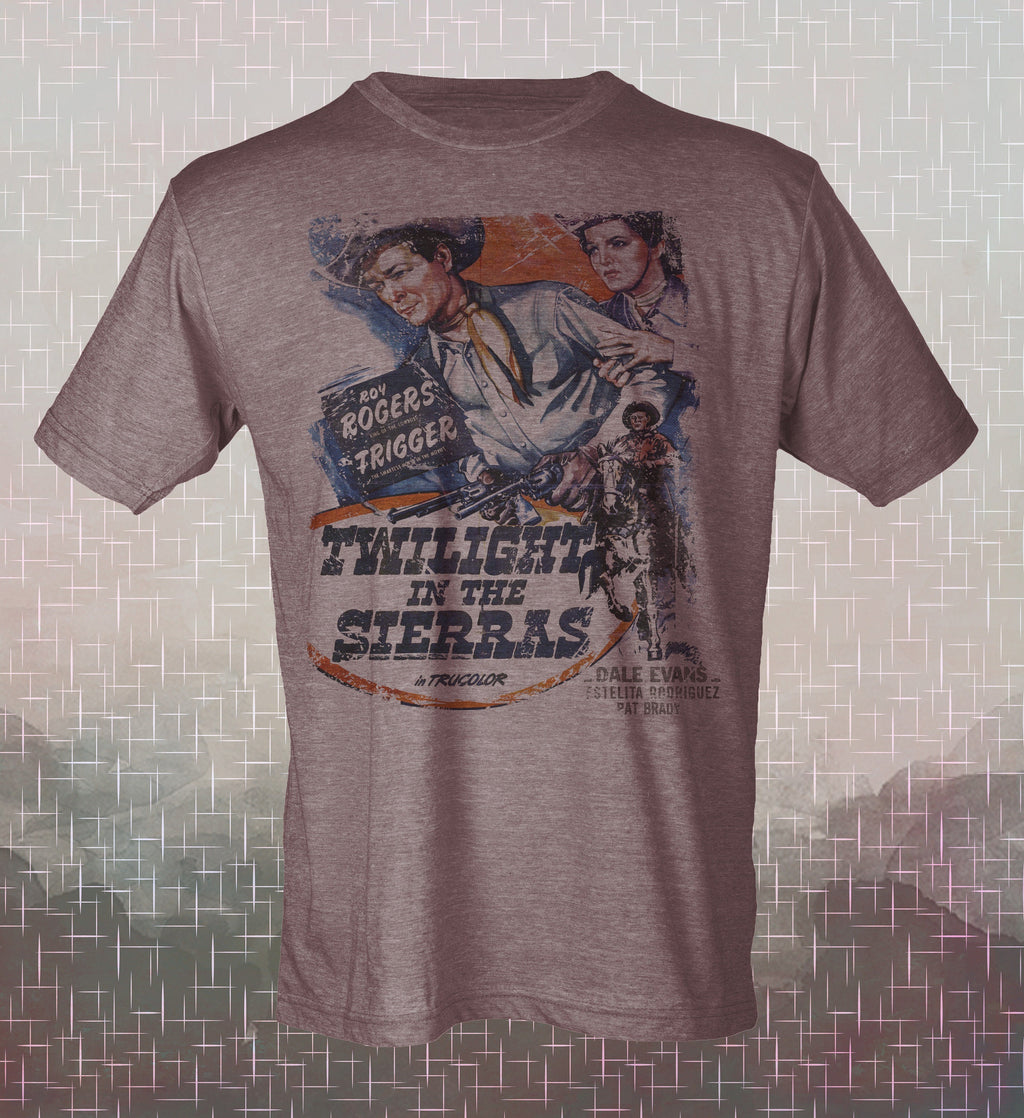 Twilight in the Sierras Tee: Roy Rogers, Dale Evans, Vintage Movie Shirt