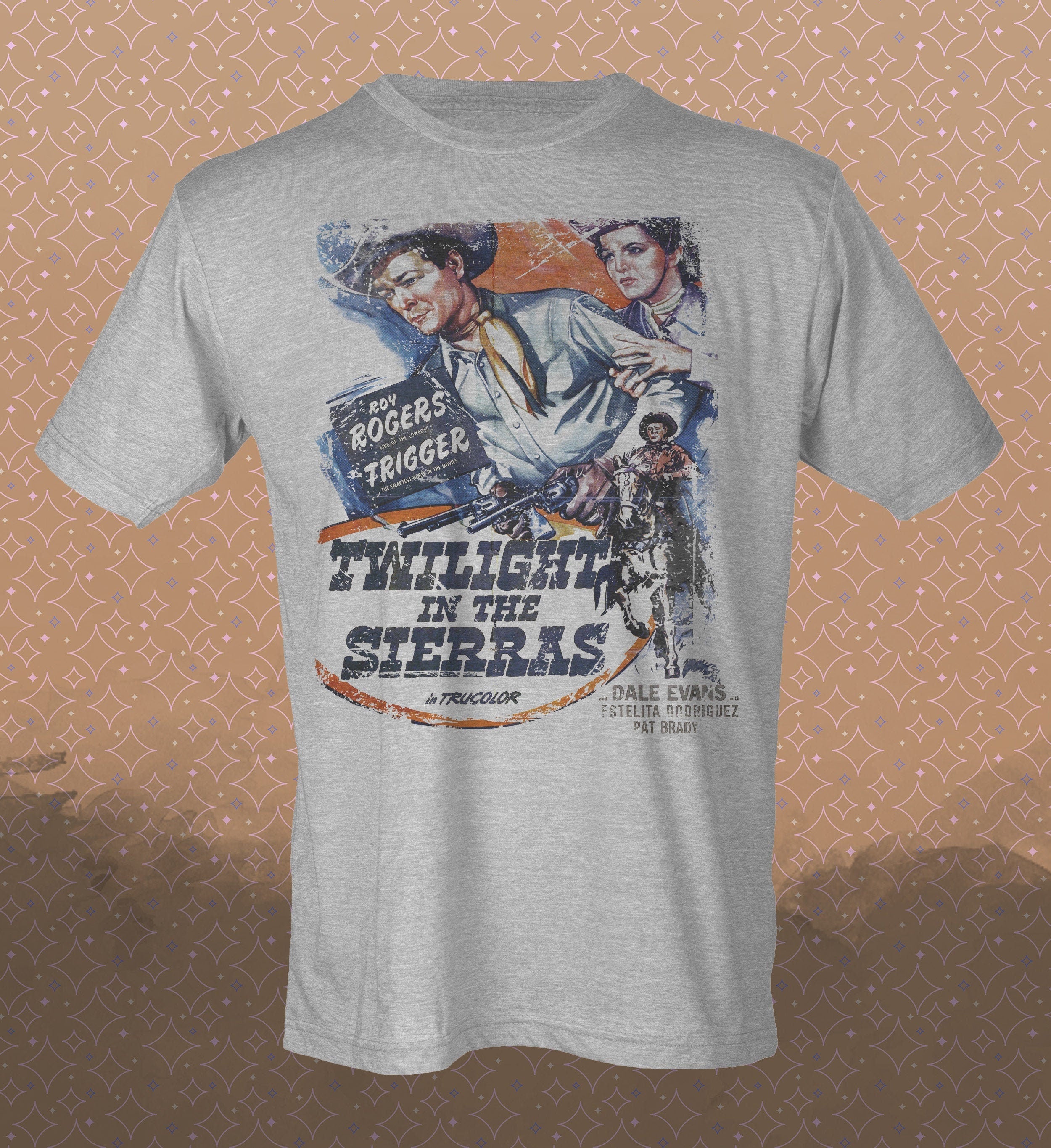 Twilight in the Sierras Tee: Roy Rogers, Dale Evans, Vintage Movie Shirt