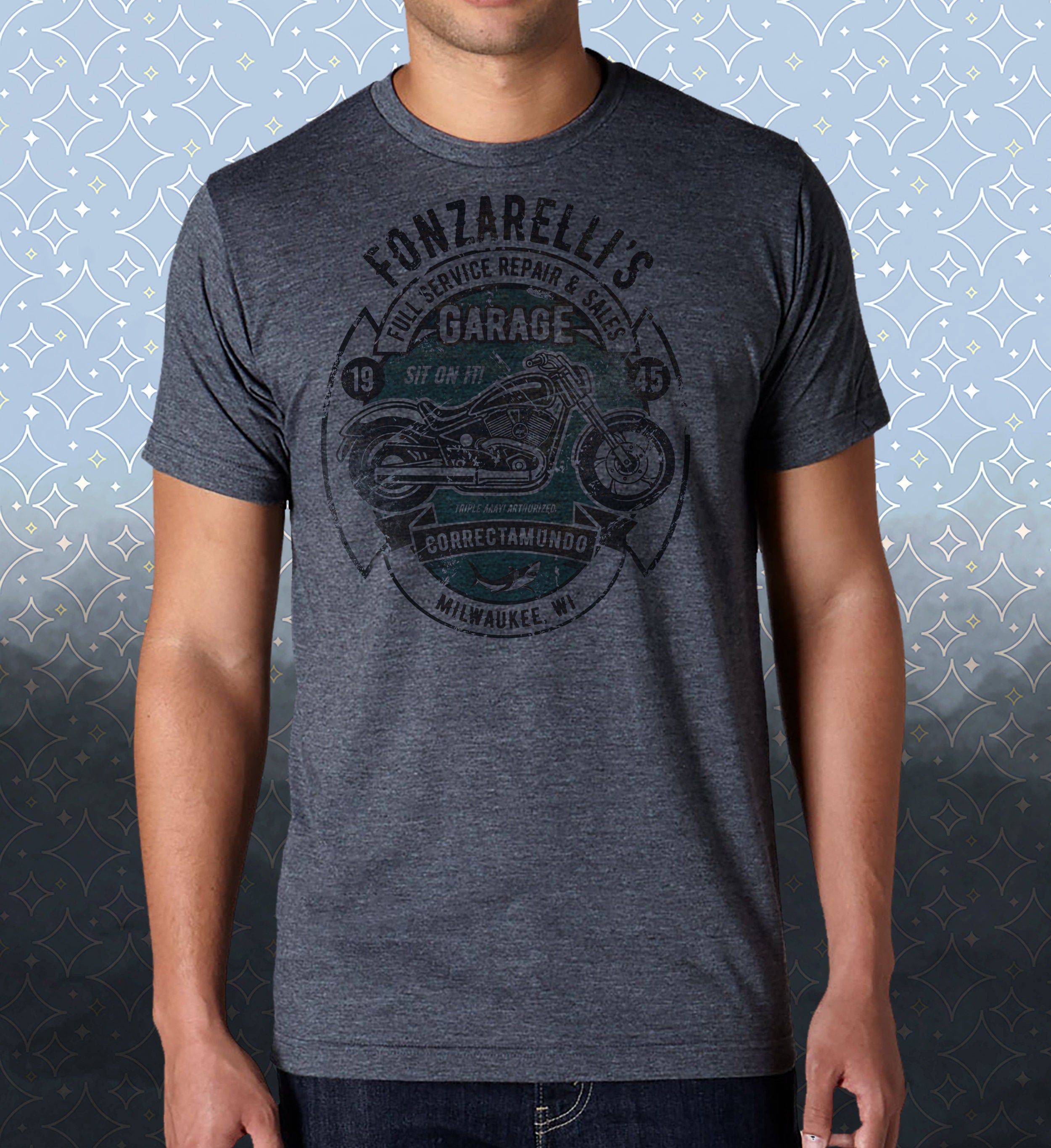 Happy Days Fonzarelli's Garage T-Shirt: Vintage Style Motorcycle Tee, Milwaukee