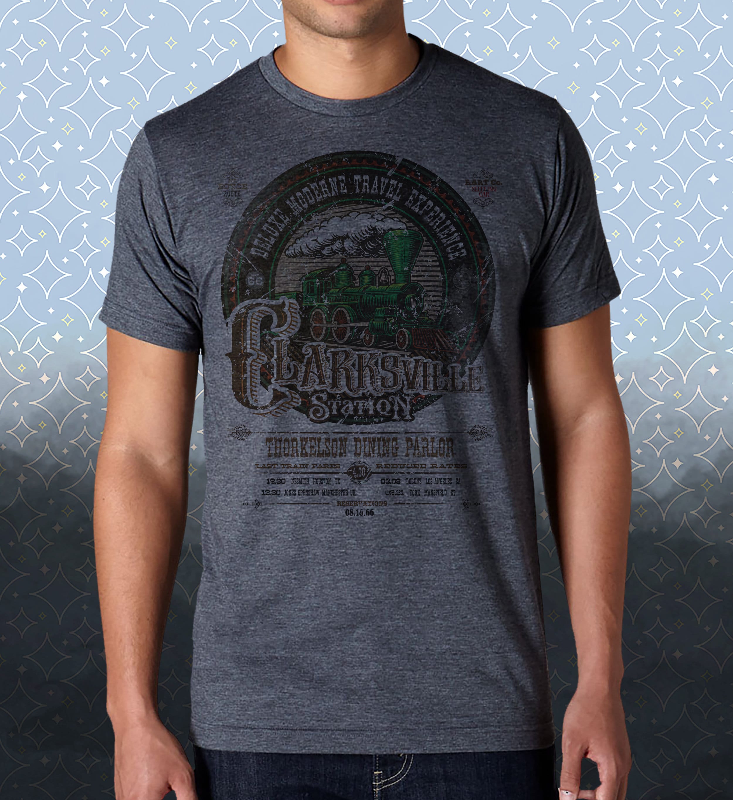 Last Train To Clarksville Station - Vintage-style T-Shirt Tee Travel Souvenir TV music