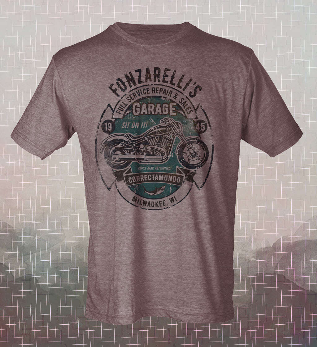 Happy Days Fonzarelli's Garage T-Shirt: Vintage Style Motorcycle Tee, Milwaukee