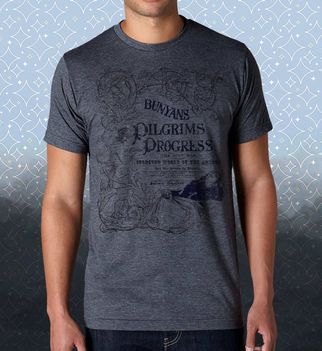 Pilgrim's Progress : John Bunyan | Retro Vintage-Style Tee - Christian Devotional Reformation Book Shirt