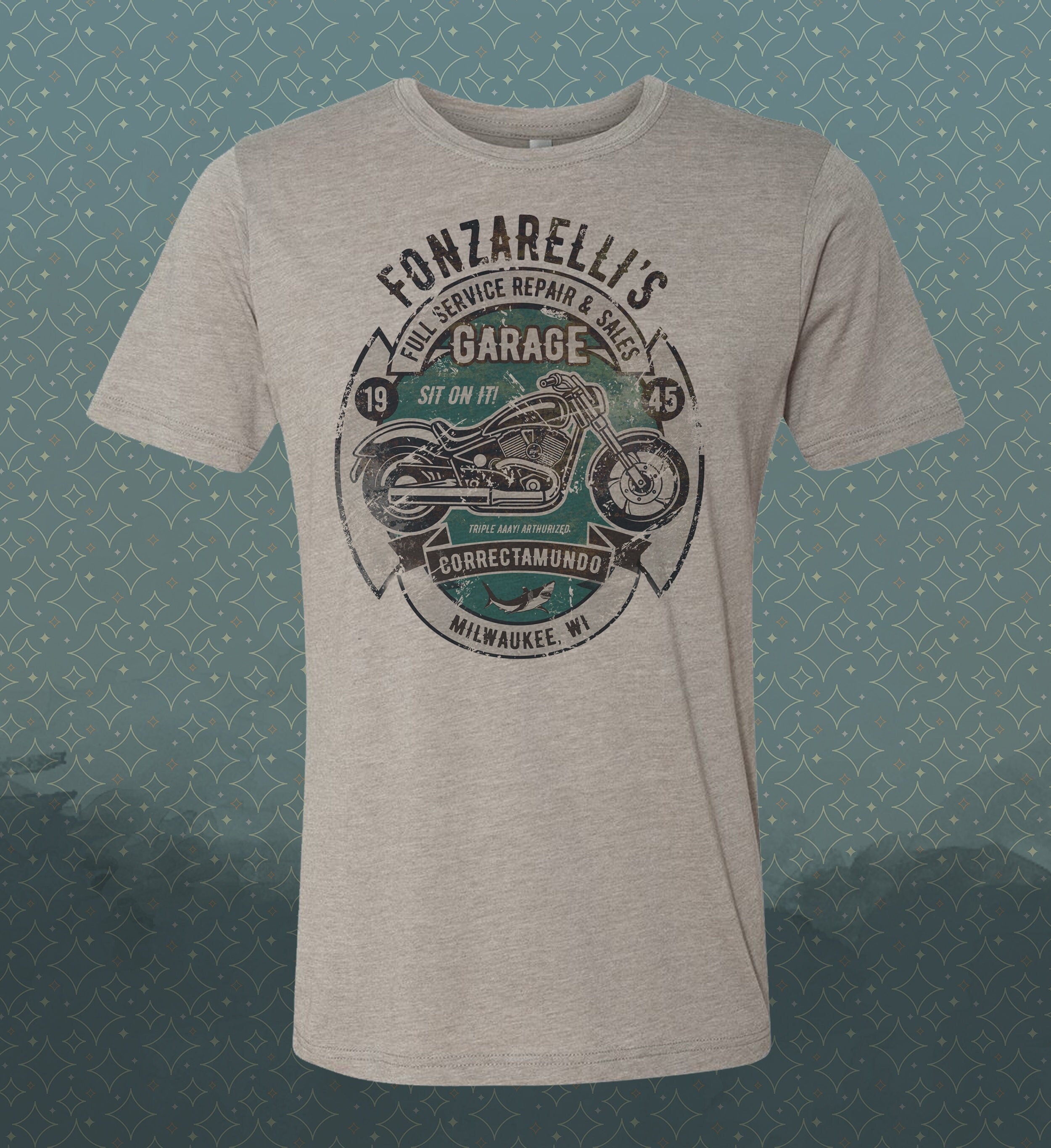 Happy Days Fonzarelli's Garage T-Shirt: Vintage Style Motorcycle Tee, Milwaukee