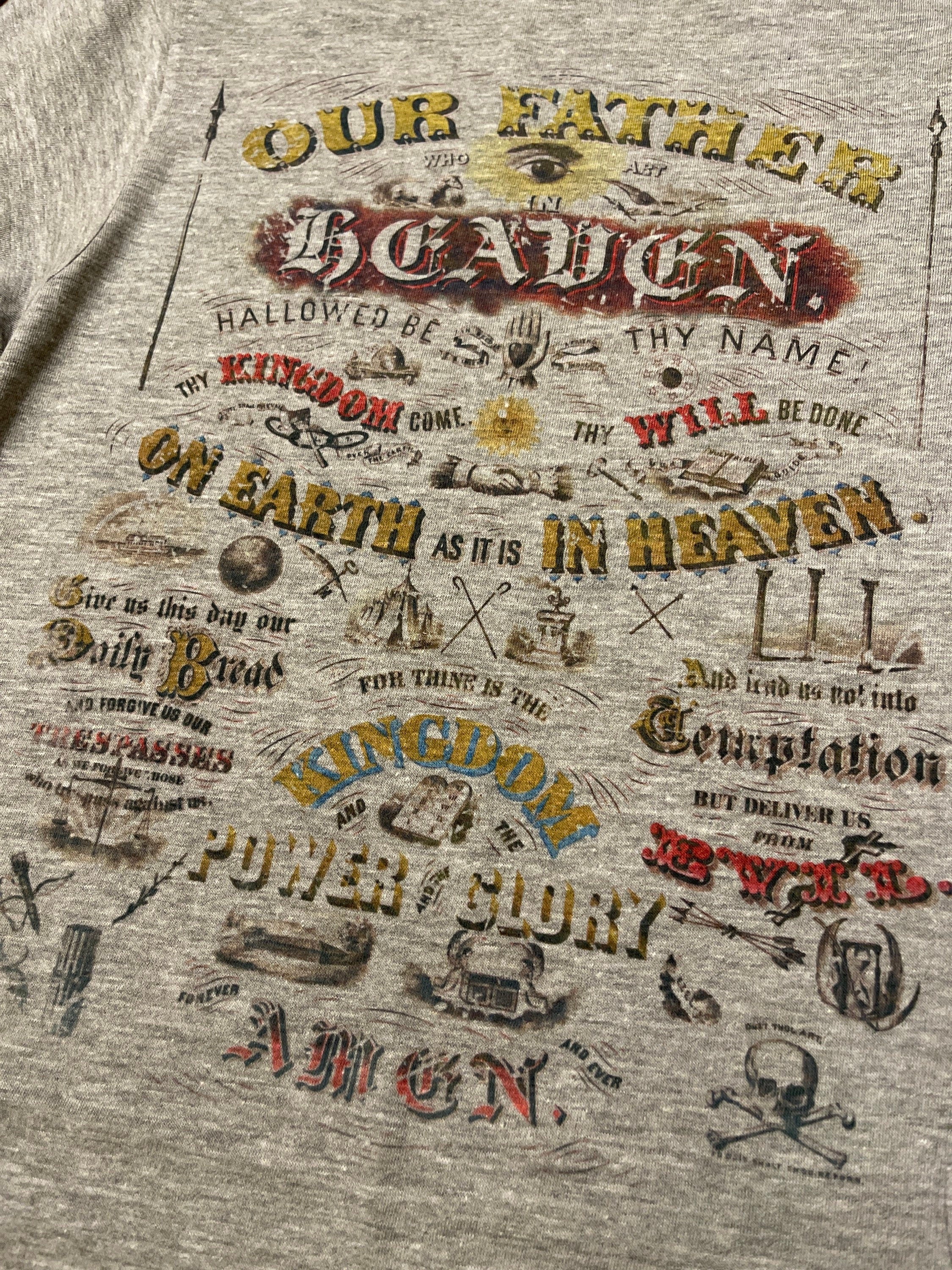 Our Father | Lords Prayer - Vintage-style T-Shirt Tee Historical Bible Faith Christian Biblical Word