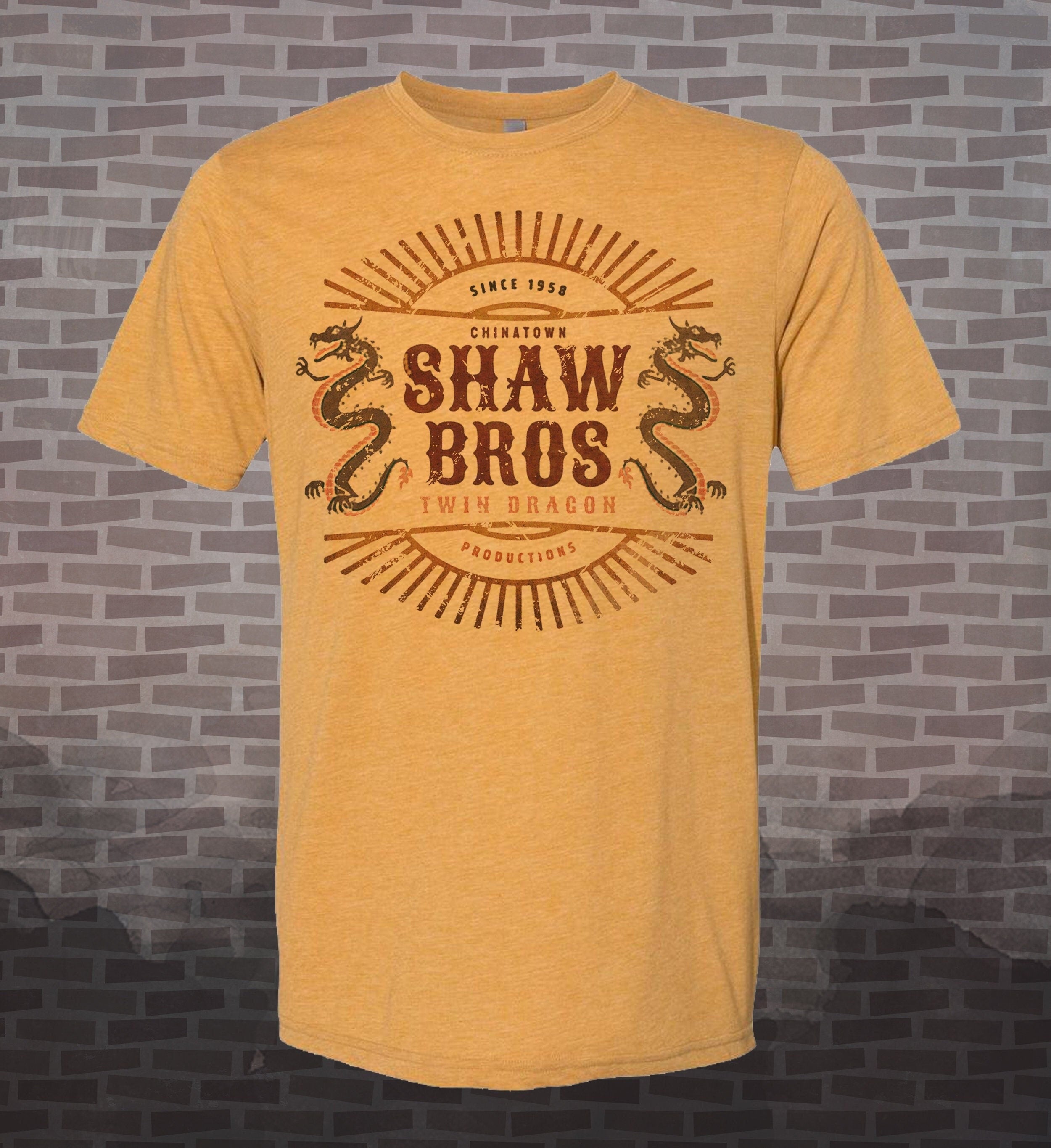 Shaw Bros Twin Dragon T-Shirt: San Francisco Chinatown Kung Fu Movie Tee