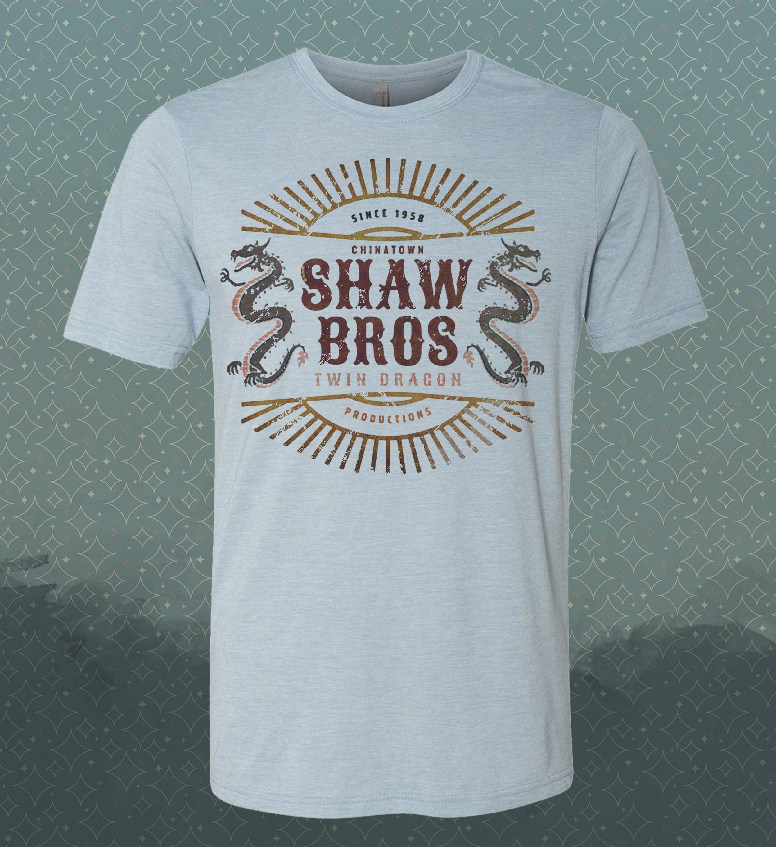 Shaw Bros Twin Dragon T-Shirt: San Francisco Chinatown Kung Fu Movie Tee