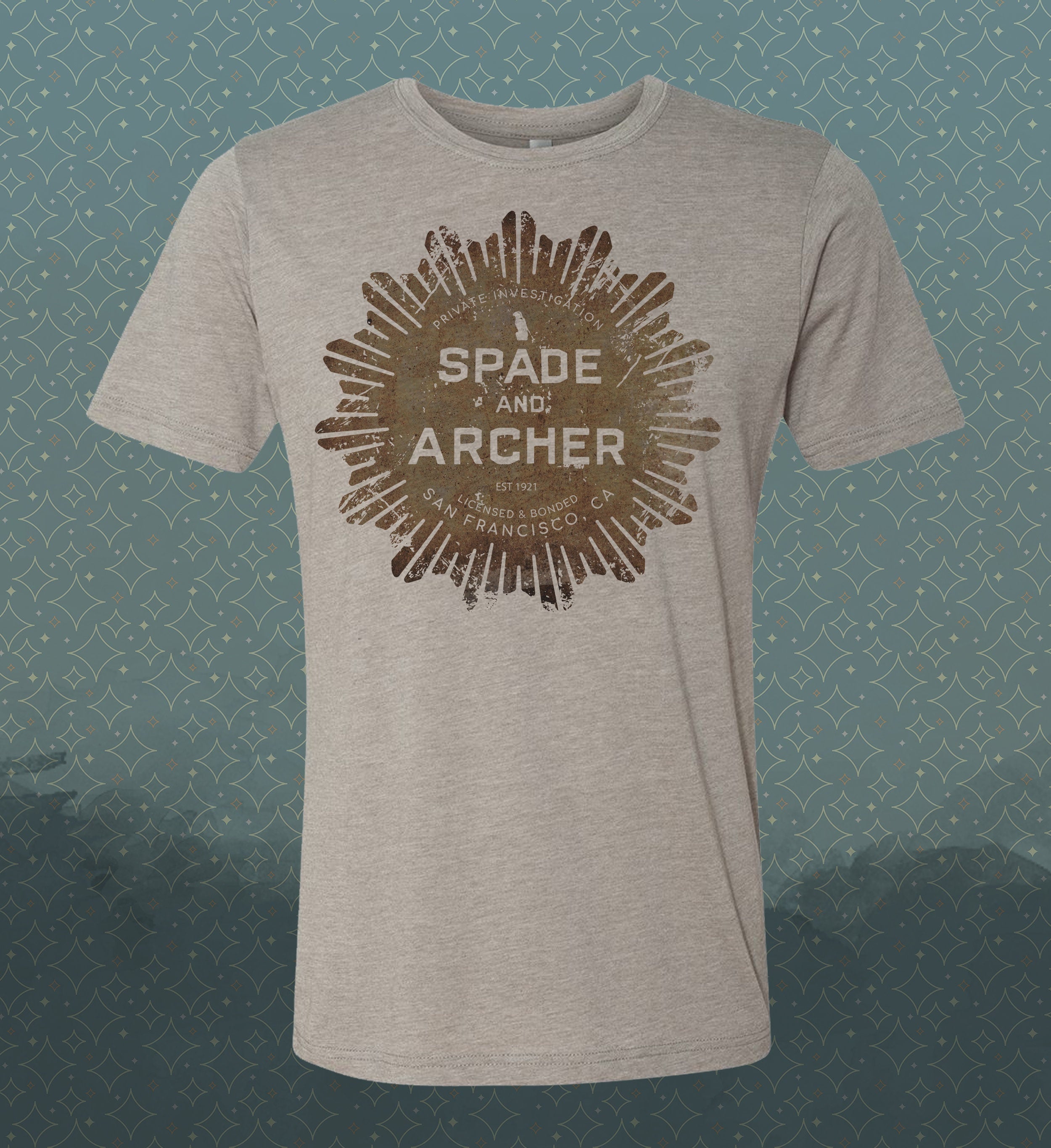 Maltese Falcon Spade and Archer Tee: San Francisco Private Investigation, Vintage Style T-Shirt
