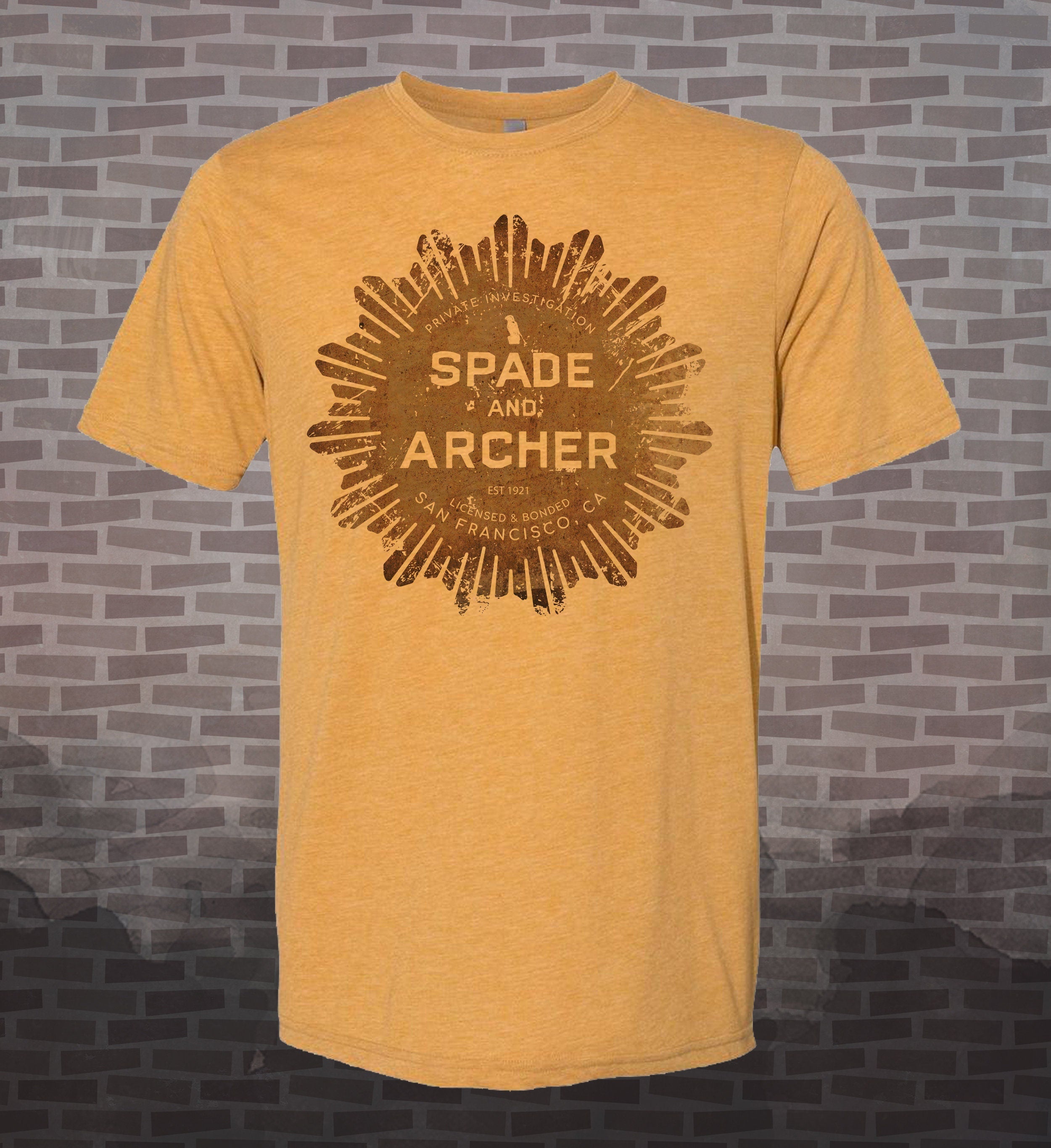 Maltese Falcon Spade and Archer Tee: San Francisco Private Investigation, Vintage Style T-Shirt