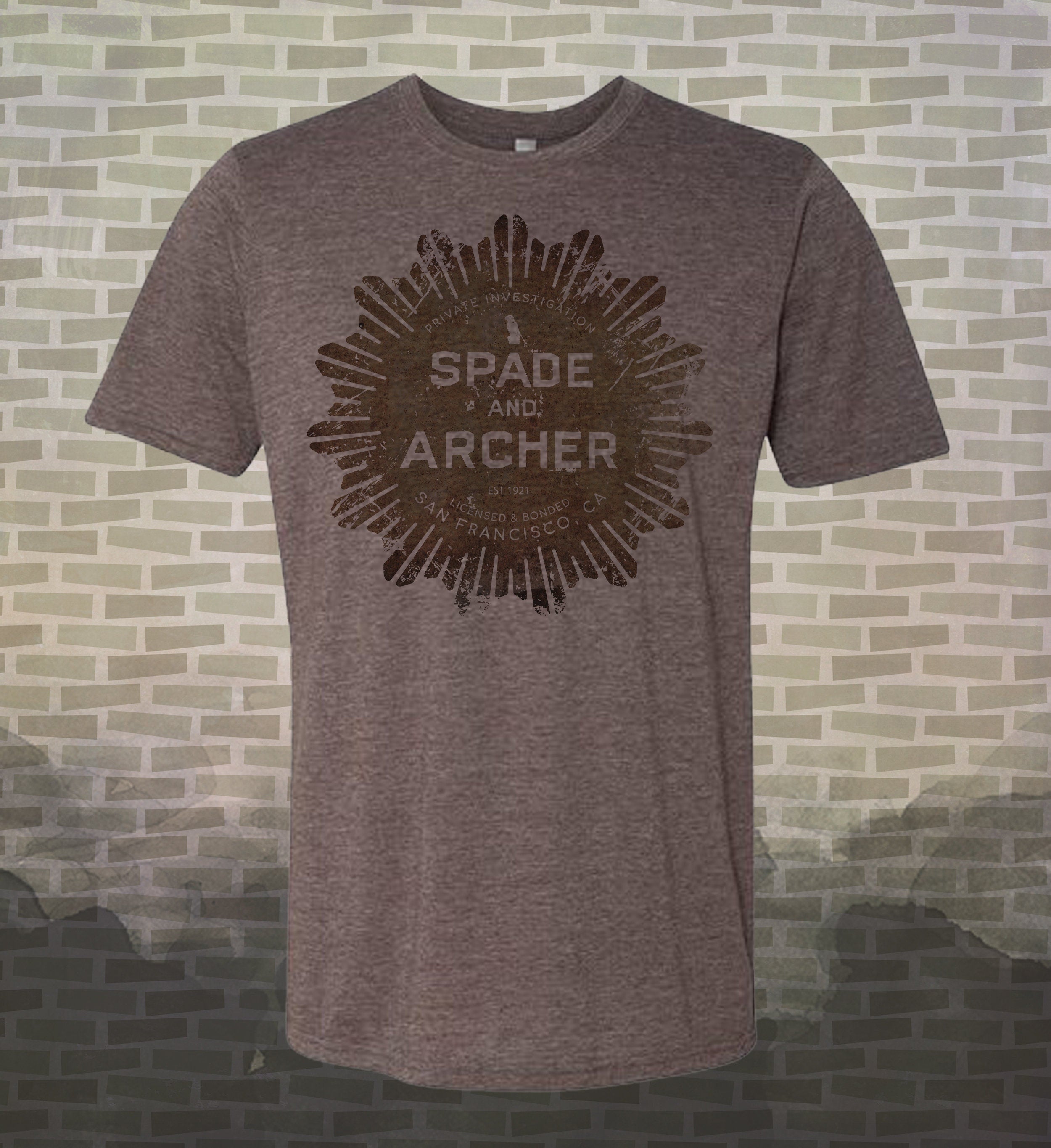 Maltese Falcon Spade and Archer Tee: San Francisco Private Investigation, Vintage Style T-Shirt