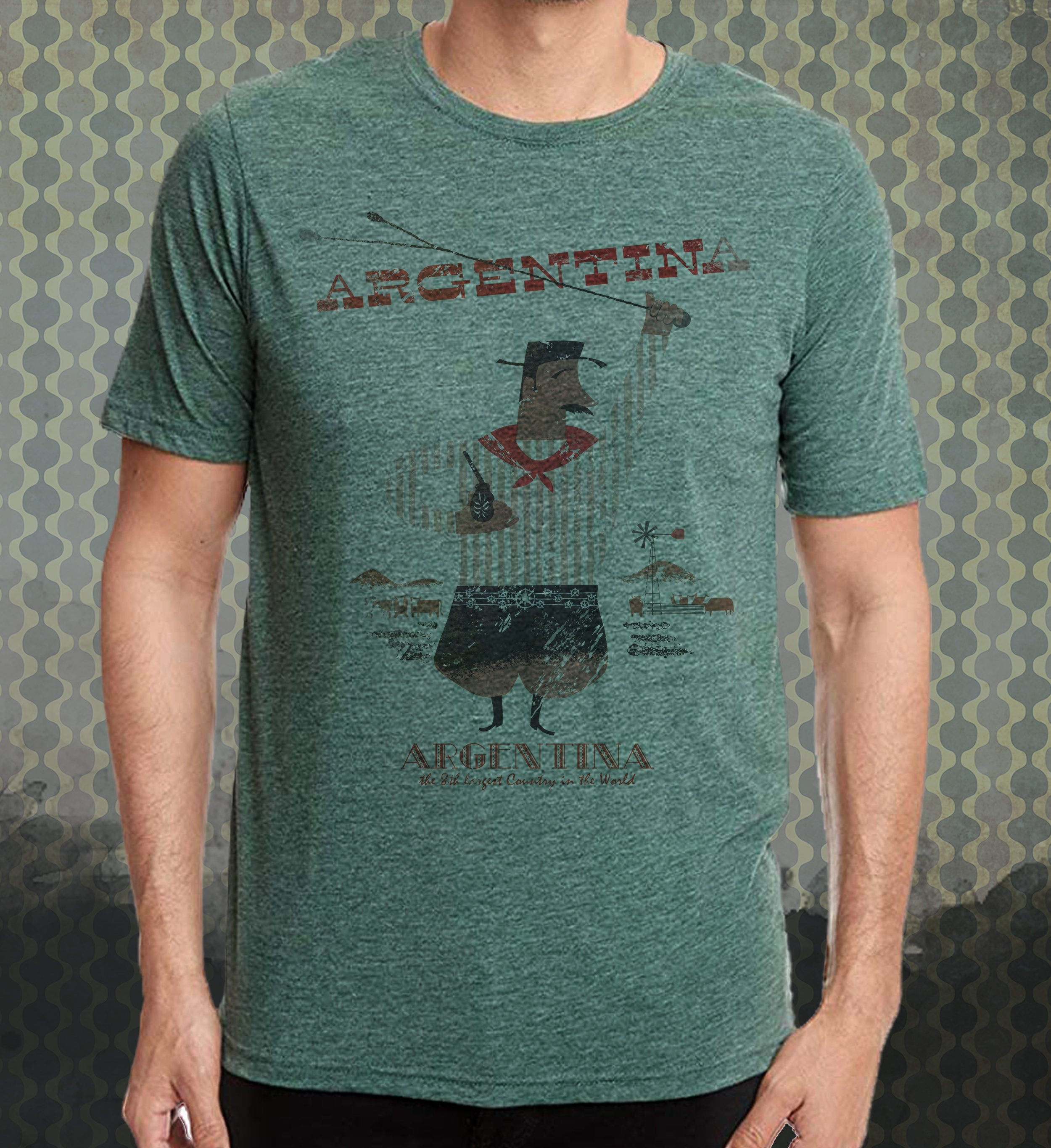 Argentina Gaucho Travel Retro Vintage-style T-Shirt Tee Tourism souvenir steak