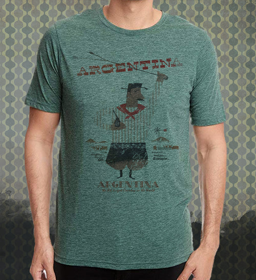 Argentina Gaucho Travel Retro Vintage-style T-Shirt Tee Tourism souvenir steak