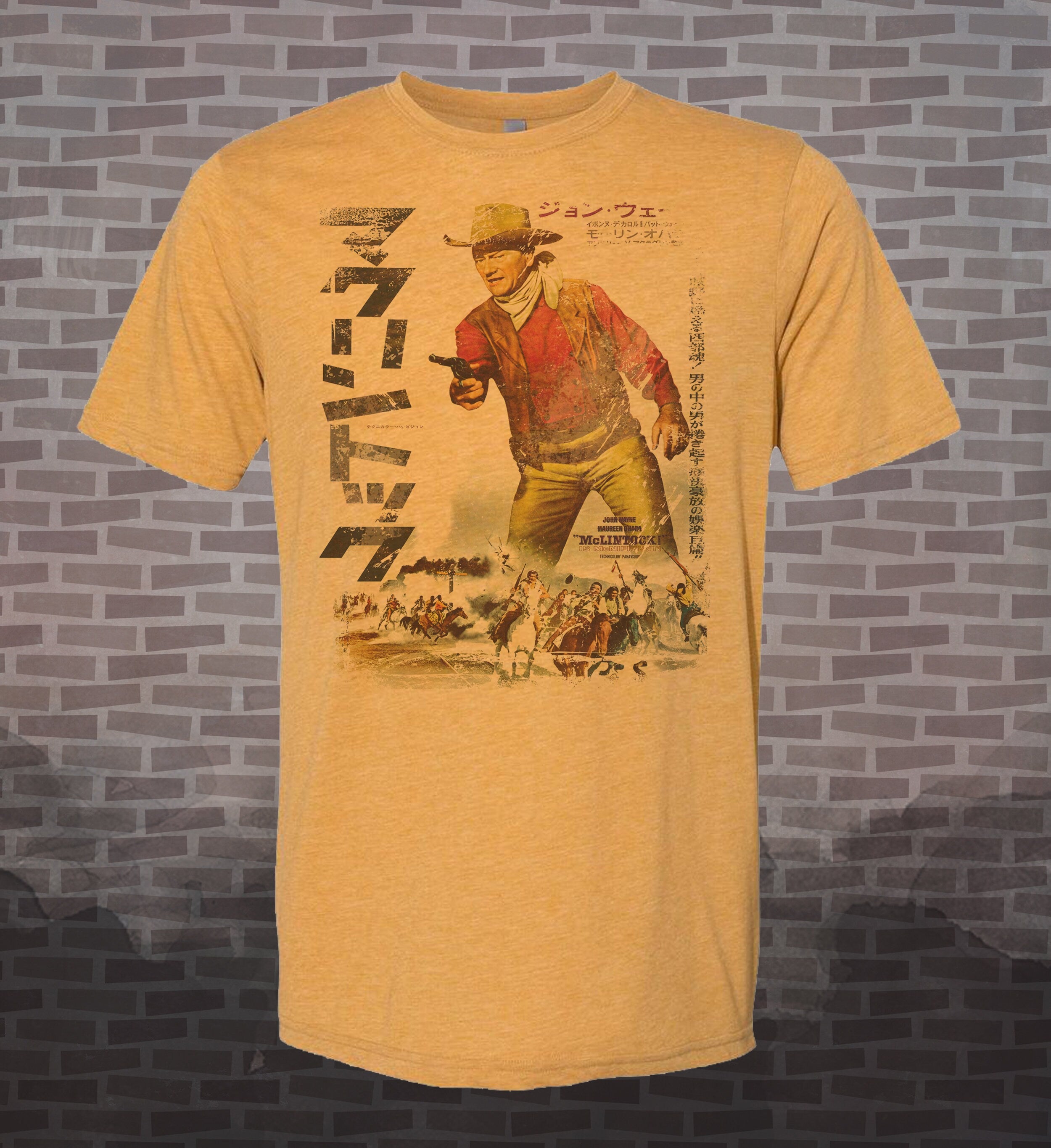 McLintock-John Wayne Japanese Western-Inspired Vintage-Style -T-Shirt Film- 60's 1960 Movie Classic -Comedy Maureen O'Hara