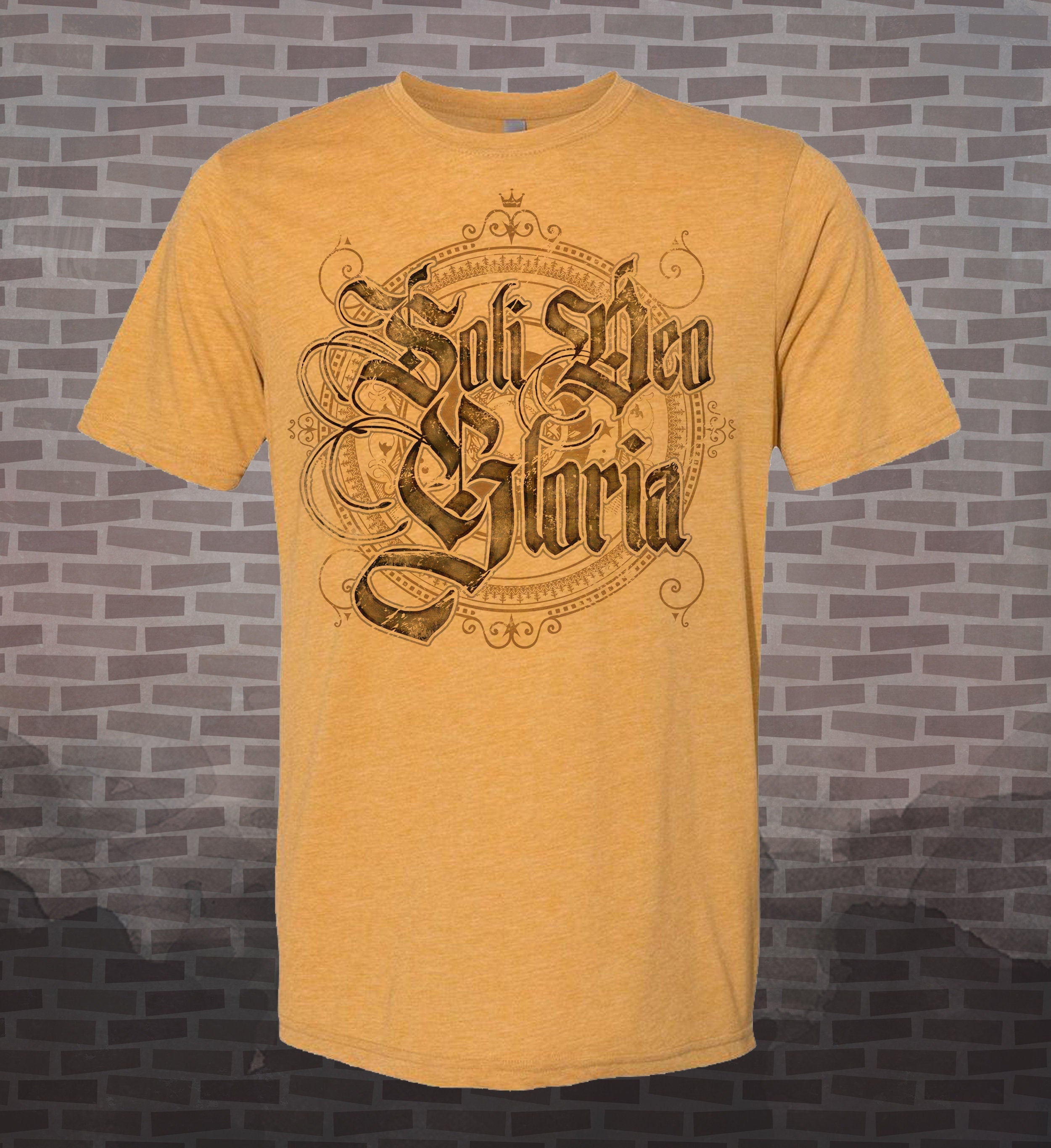 Soli Deo Gloria Reformation Vintage-style T-Shirt Tee Bible Christian God Glory Latin Faith