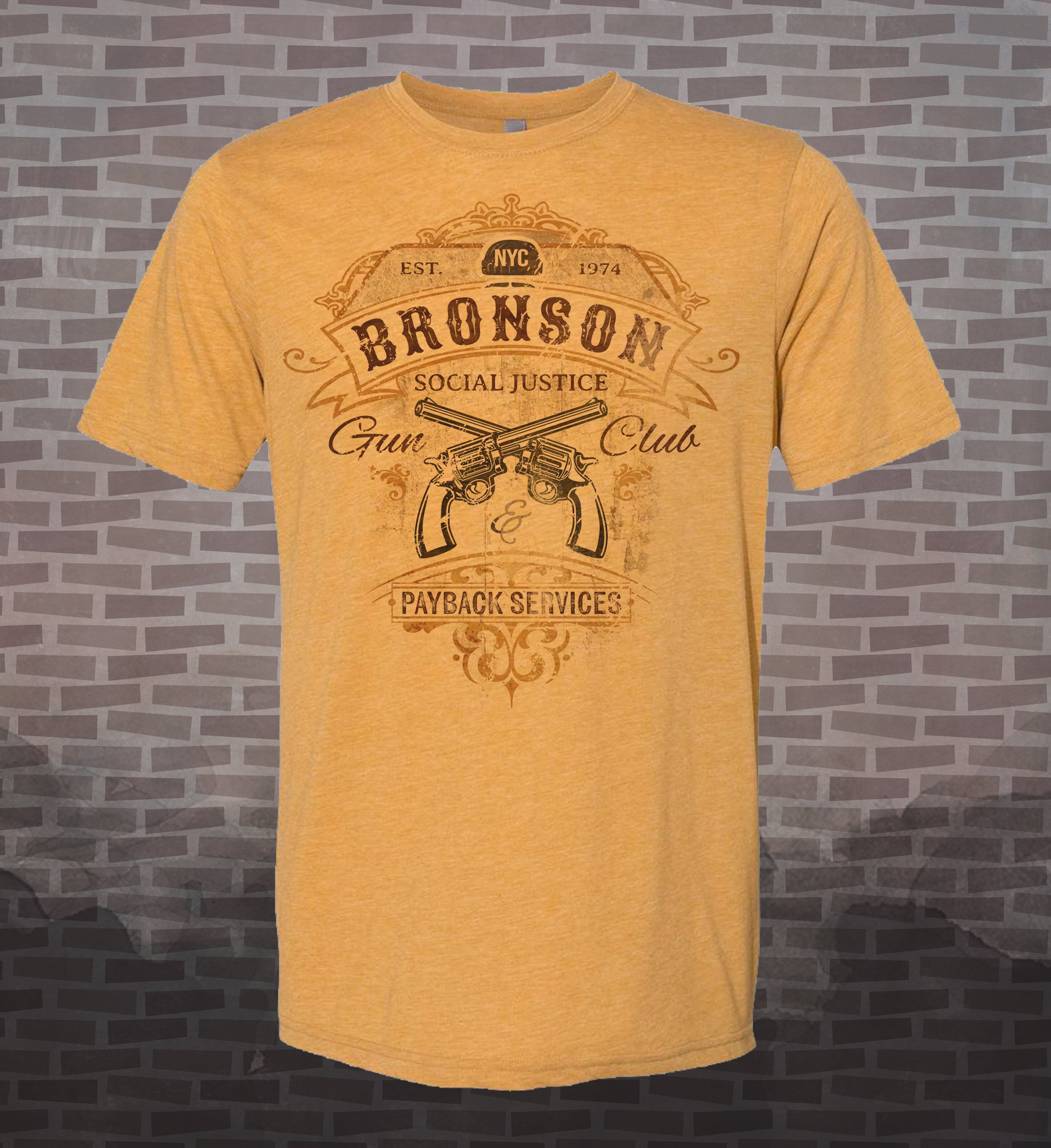 Bronson Gun Club Vintage-style T-Shirt Tee Humor Spoof Guns Social Justice shooting range
