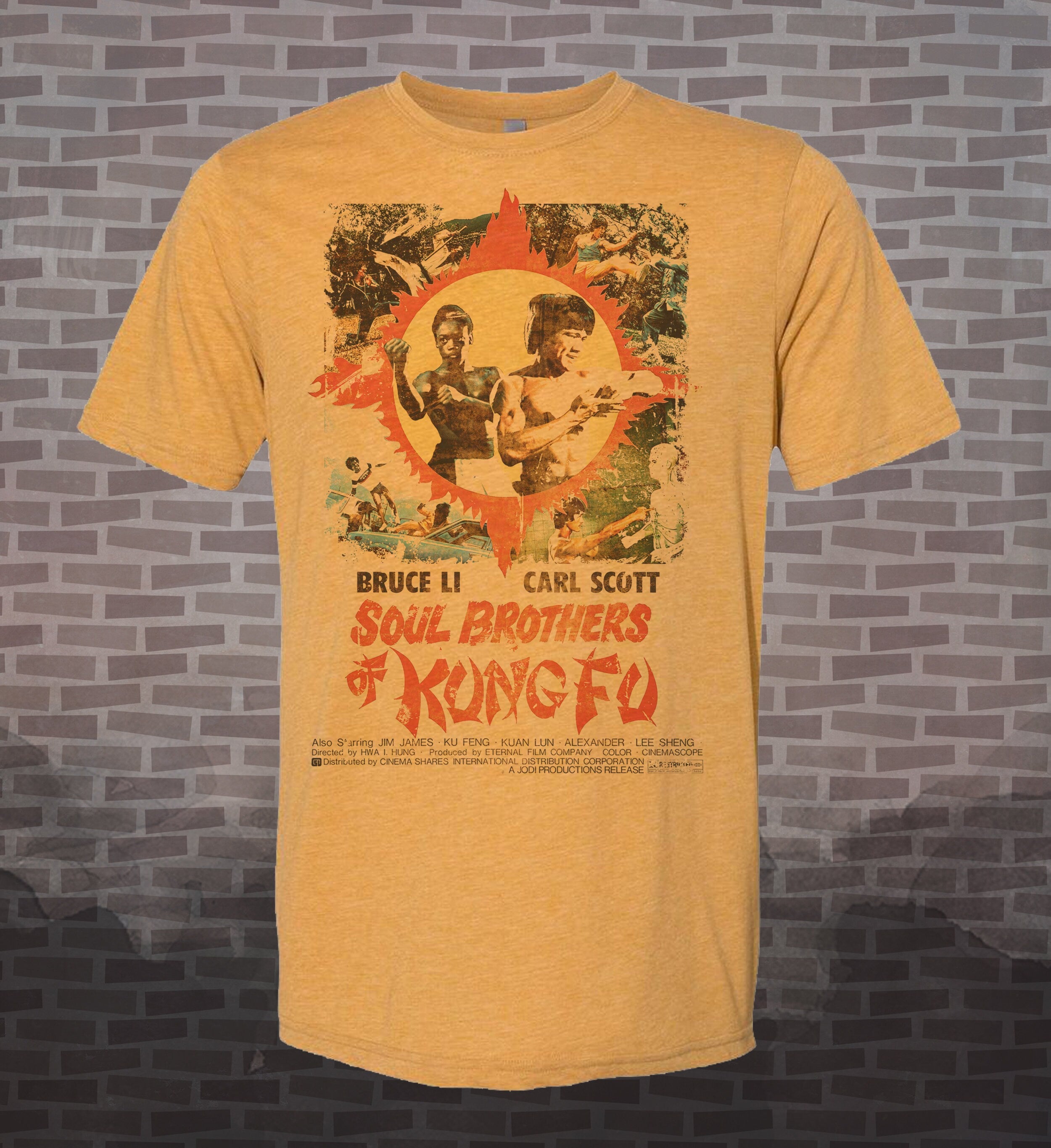 Soul Brothers of Kung Fu T-Shirt: Bruce Li, Carl Scott, Vintage Movie Tee