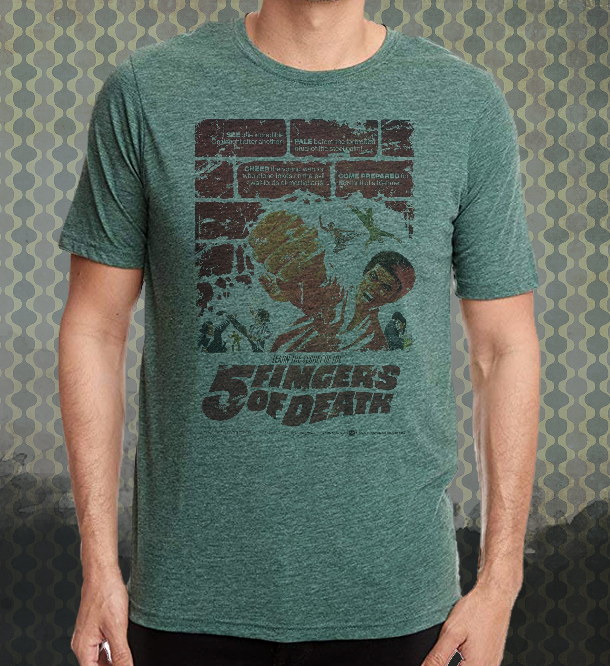 5 Fingers of Death-Kung Fu Cult Classic Movie-inspired Film Vintage-Style Retro Tee Shirt Pop Culture