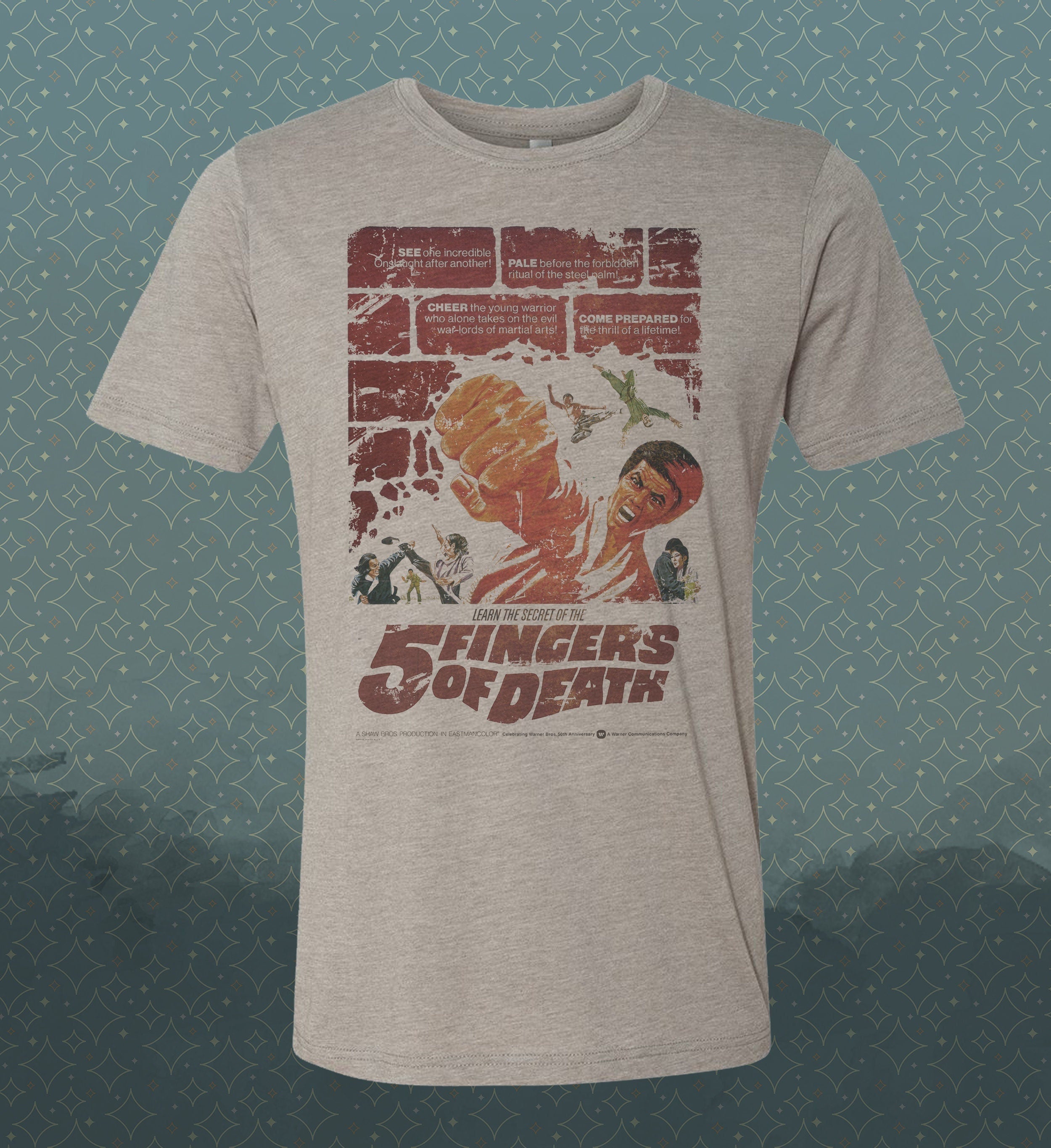 5 Fingers of Death-Kung Fu Cult Classic Movie-inspired Film Vintage-Style Retro Tee Shirt Pop Culture