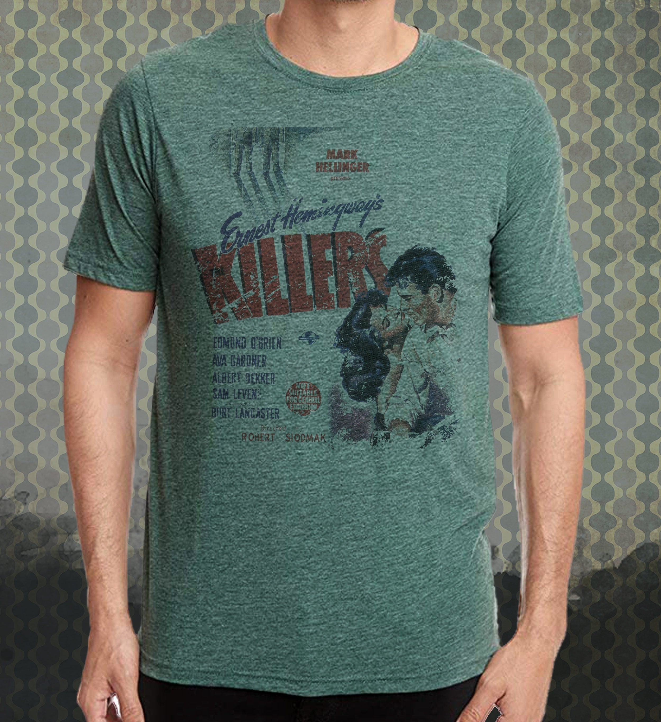Killers-Film Noir-Inspired Vintage-Style -T-Shirt Film- 40's Movie Classic - Burt Lancaster - Ava Gardner - Hemingway