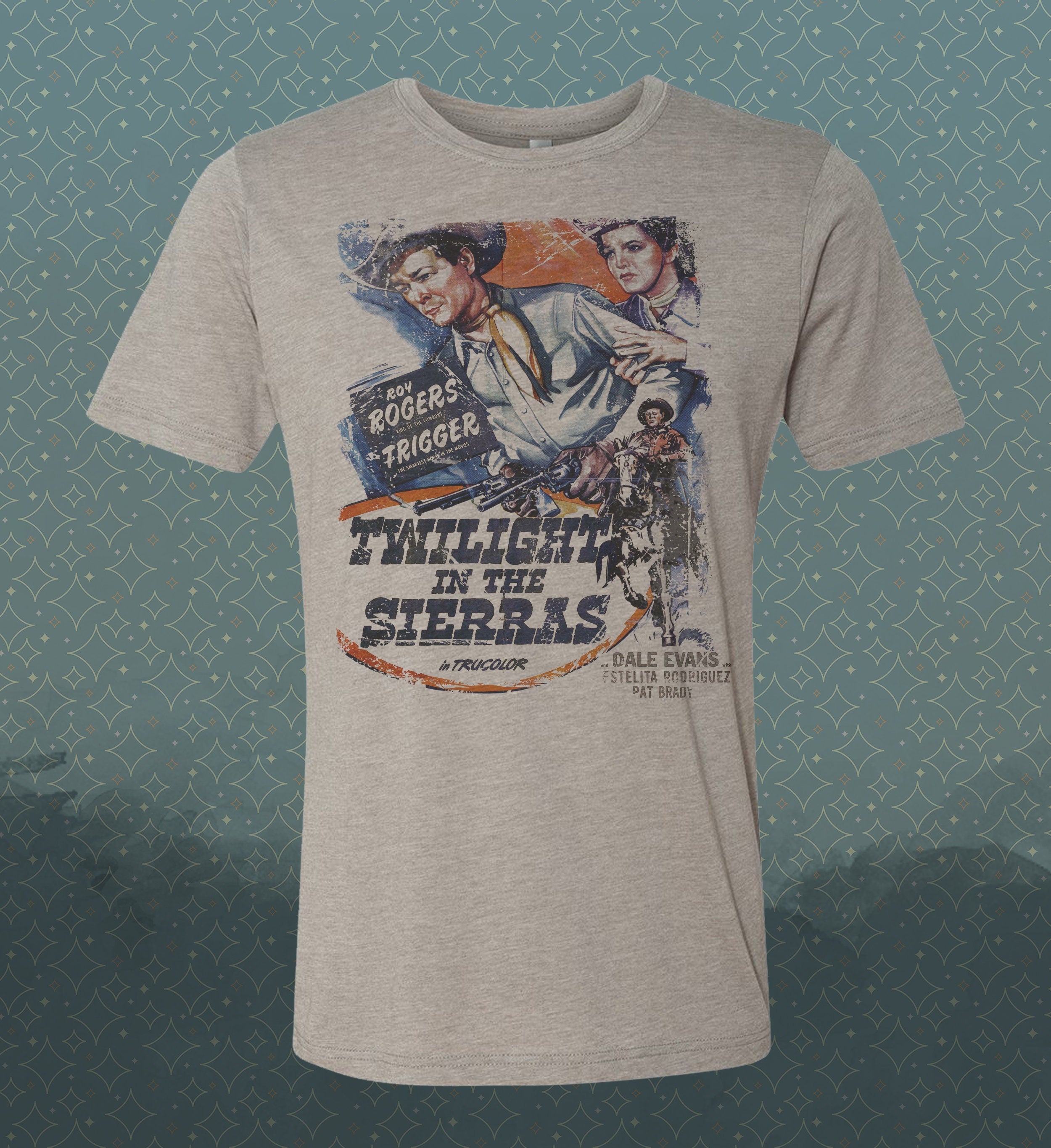 Twilight in the Sierras Tee: Roy Rogers, Dale Evans, Vintage Movie Shirt
