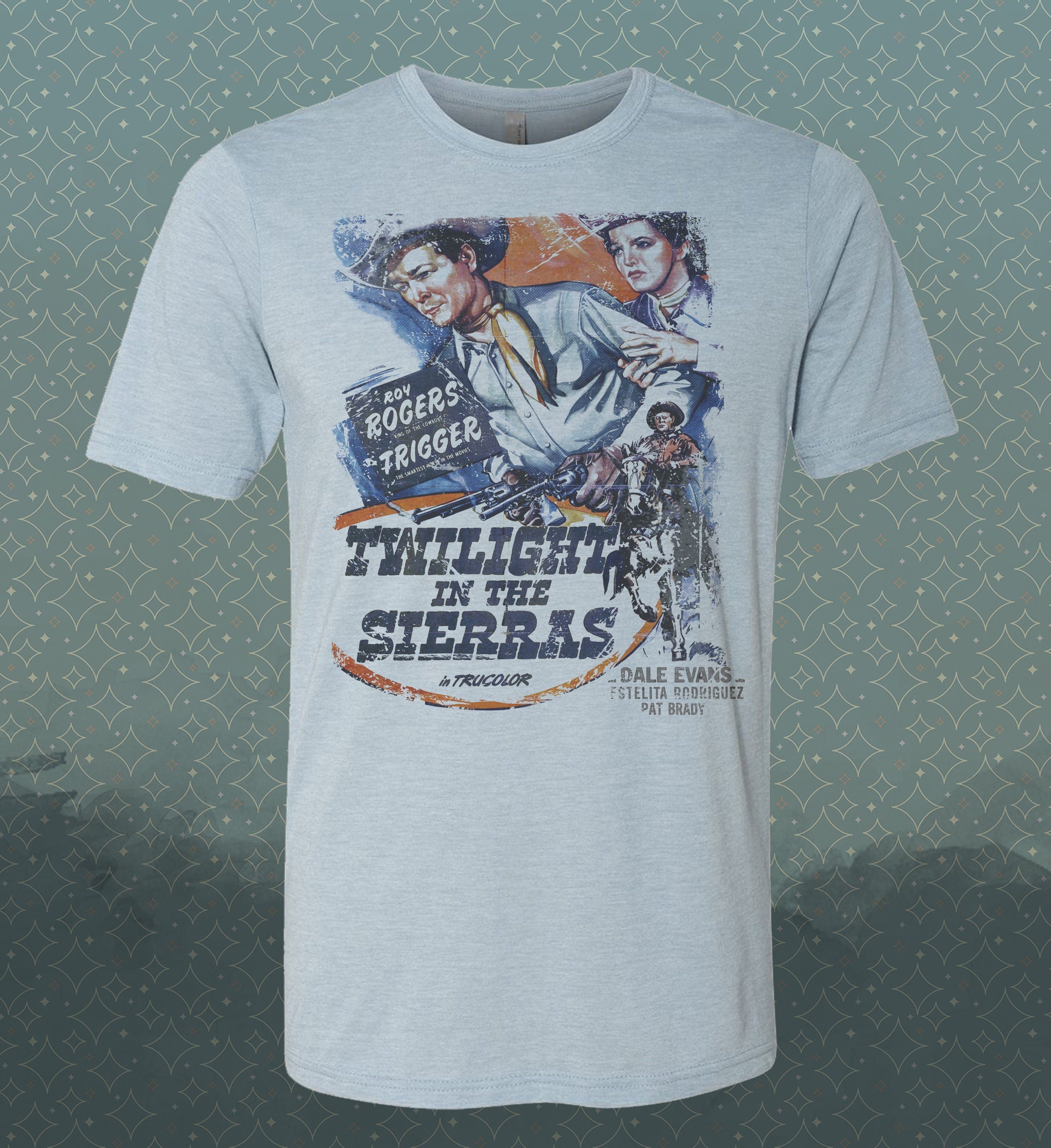 Twilight in the Sierras Tee: Roy Rogers, Dale Evans, Vintage Movie Shirt