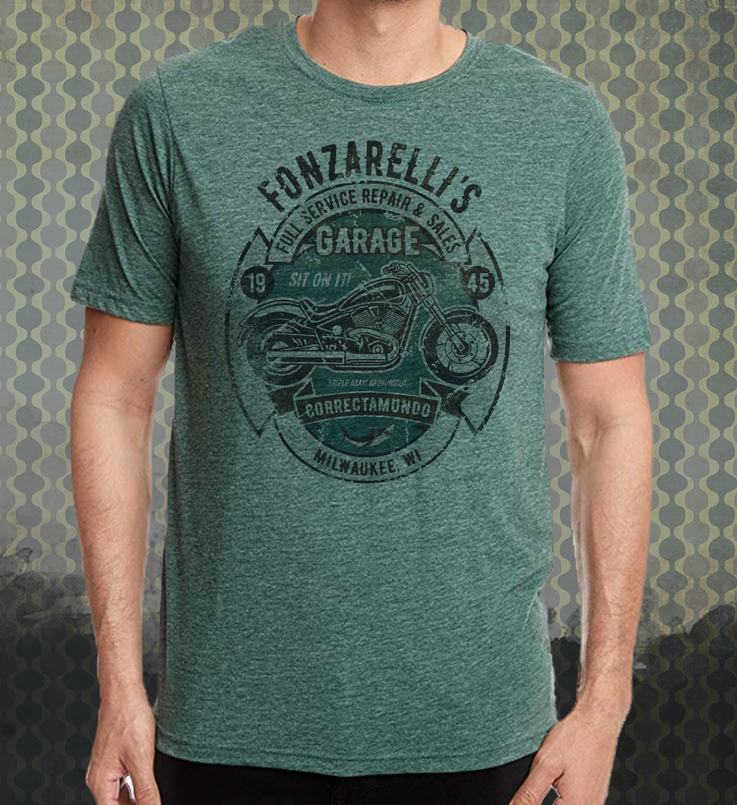 Happy Days Fonzarelli's Garage T-Shirt: Vintage Style Motorcycle Tee, Milwaukee
