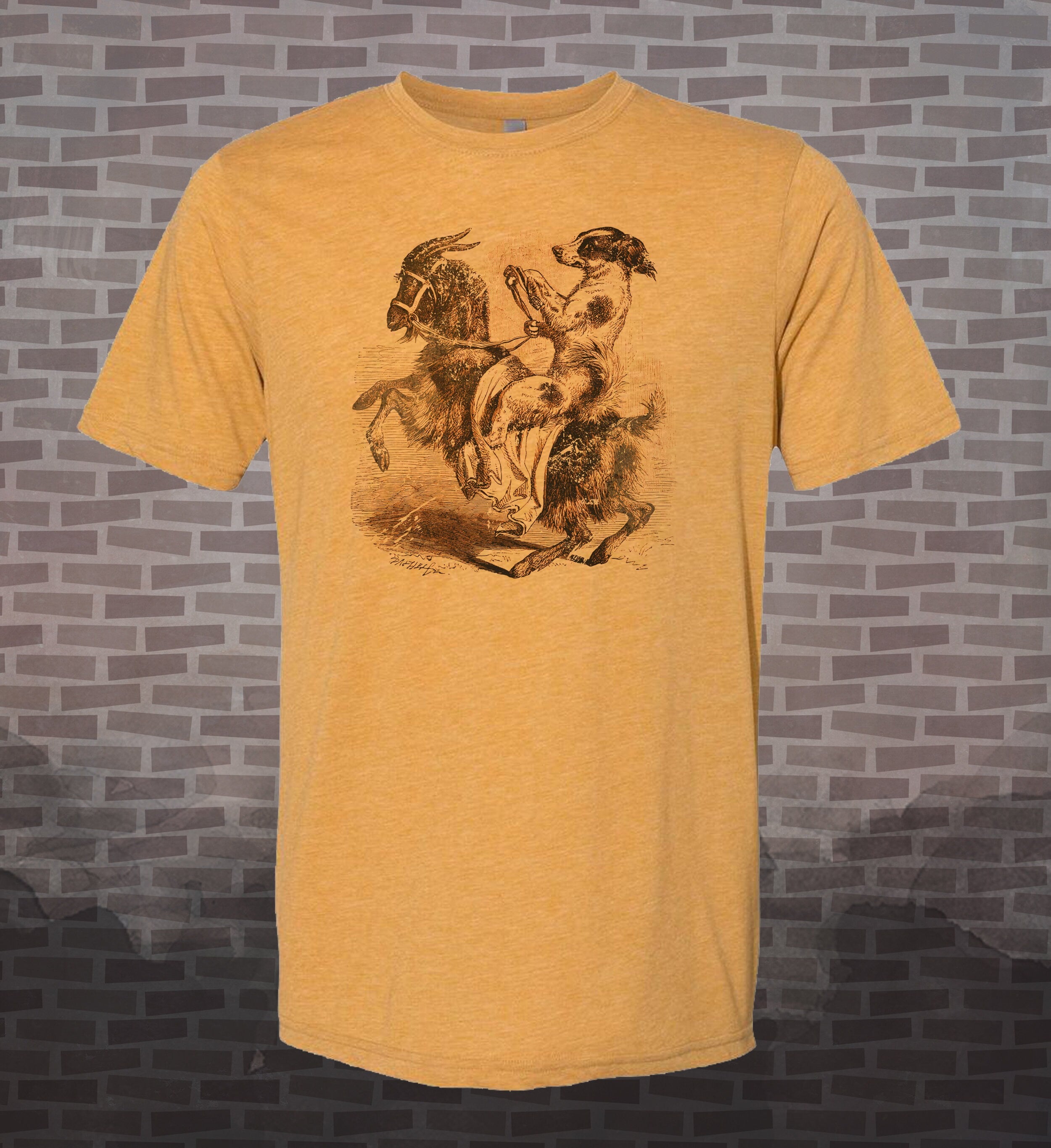 Goat Rider T-Shirt: Mother Goose Nursery Rhyme, Retro Vintage Style