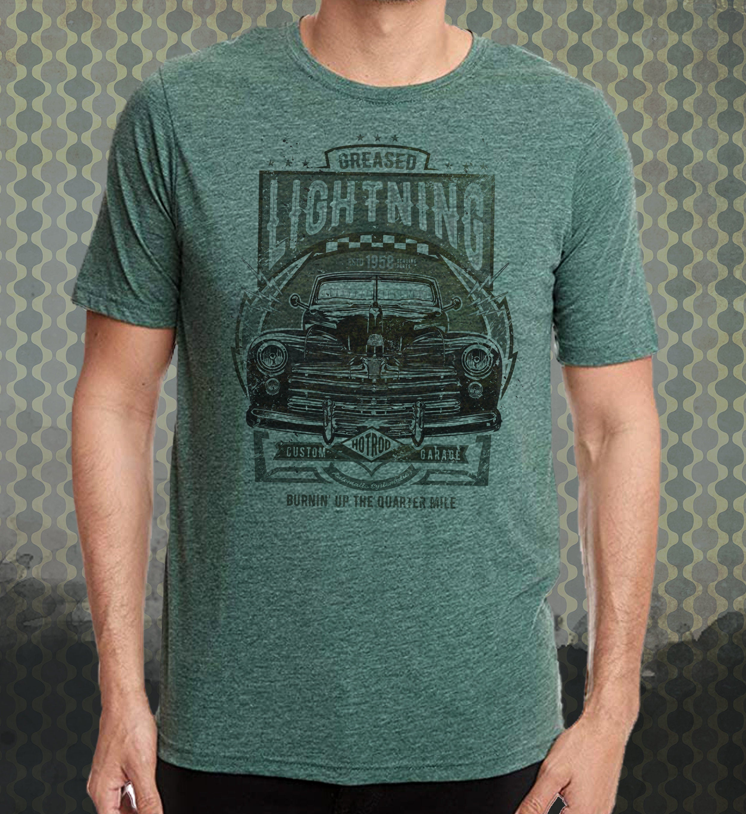 Greased Lightning- Movie-inspired Vintage-style T-Shirt Film Retro 80's Hot Rod Grease