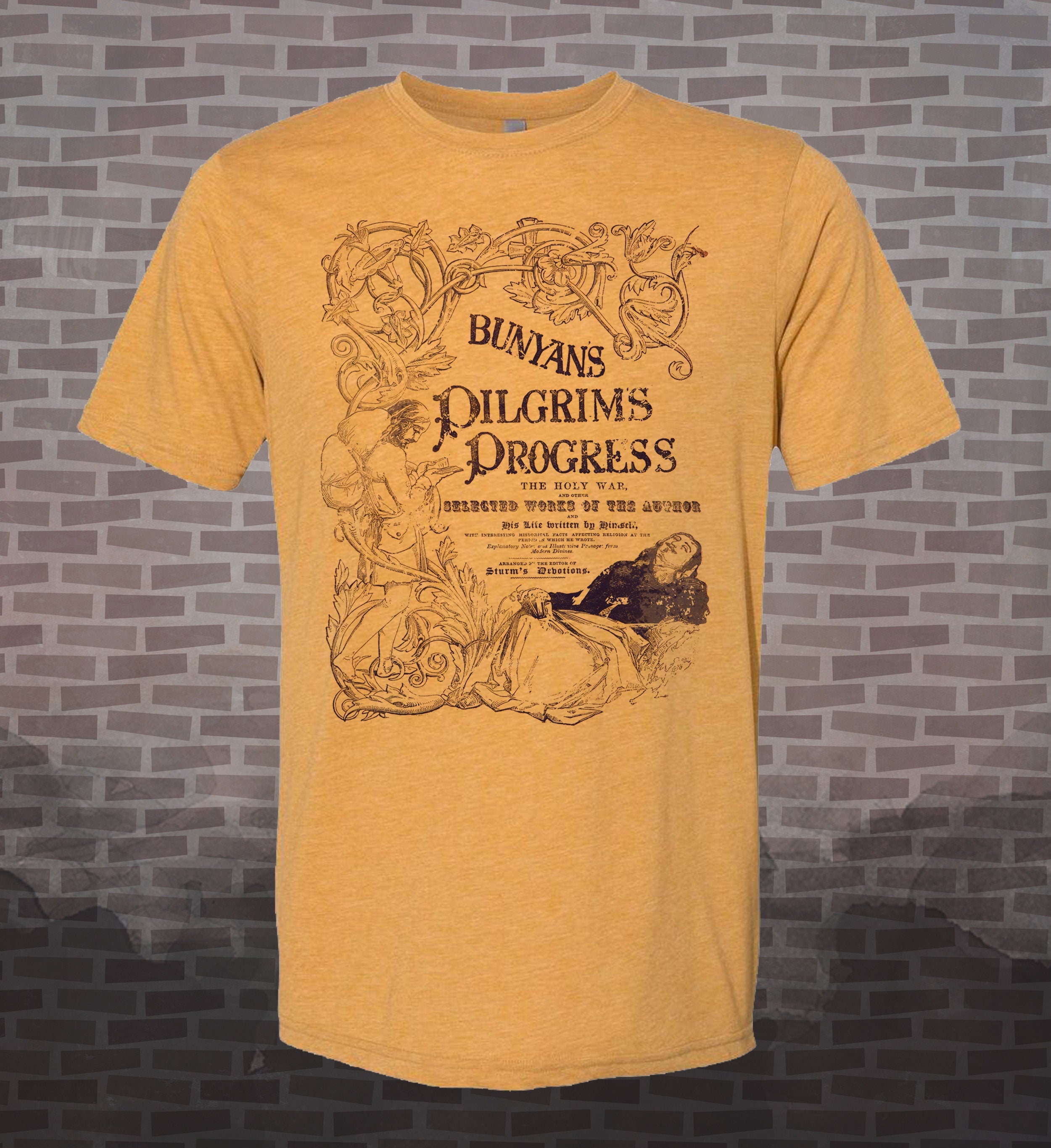 Pilgrim's Progress : John Bunyan | Retro Vintage-Style Tee - Christian Devotional Reformation Book Shirt