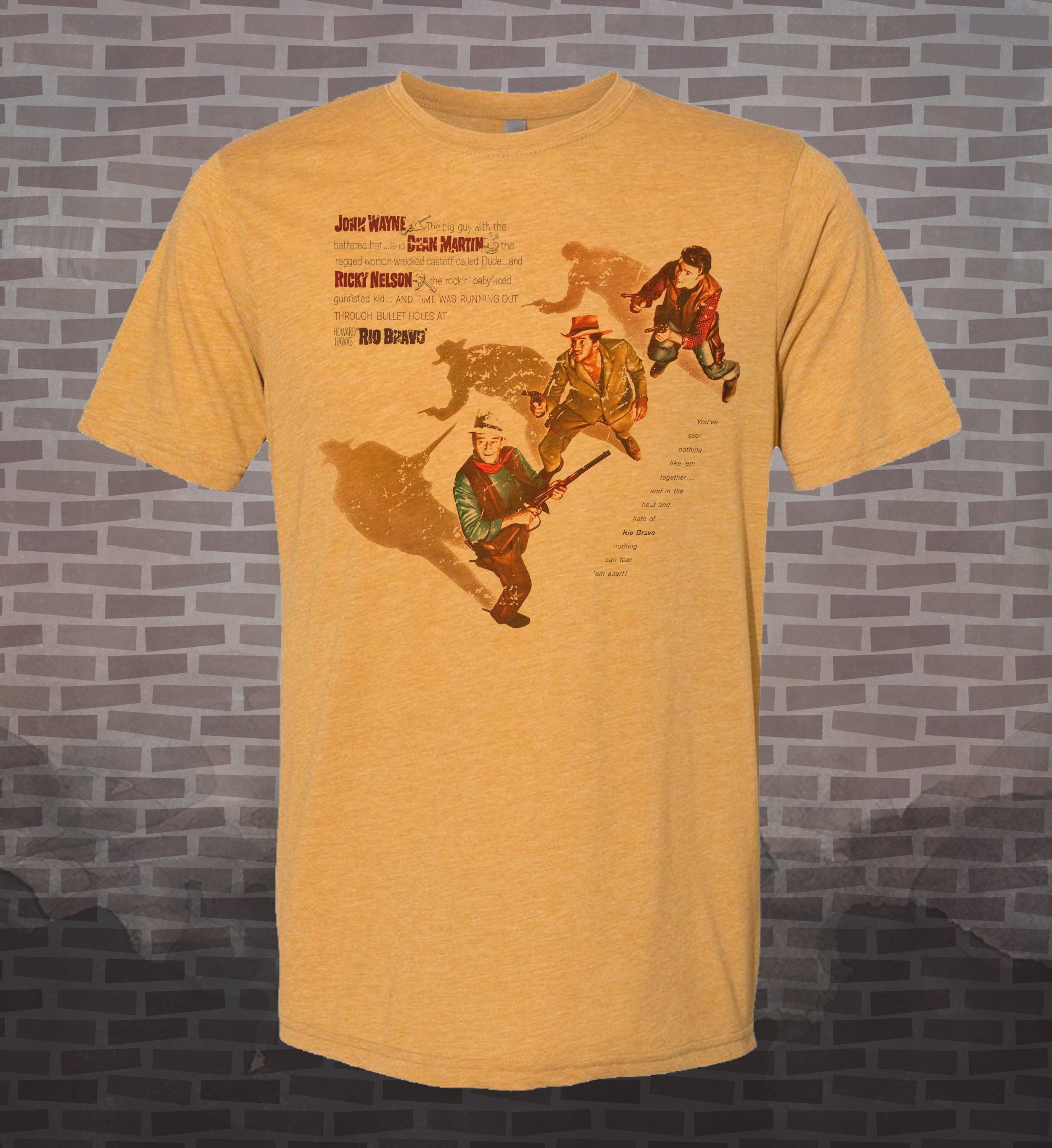 Rio Bravo Movie Tee: John Wayne, Dean Martin, Ricky Nelson - Vintage Western Style