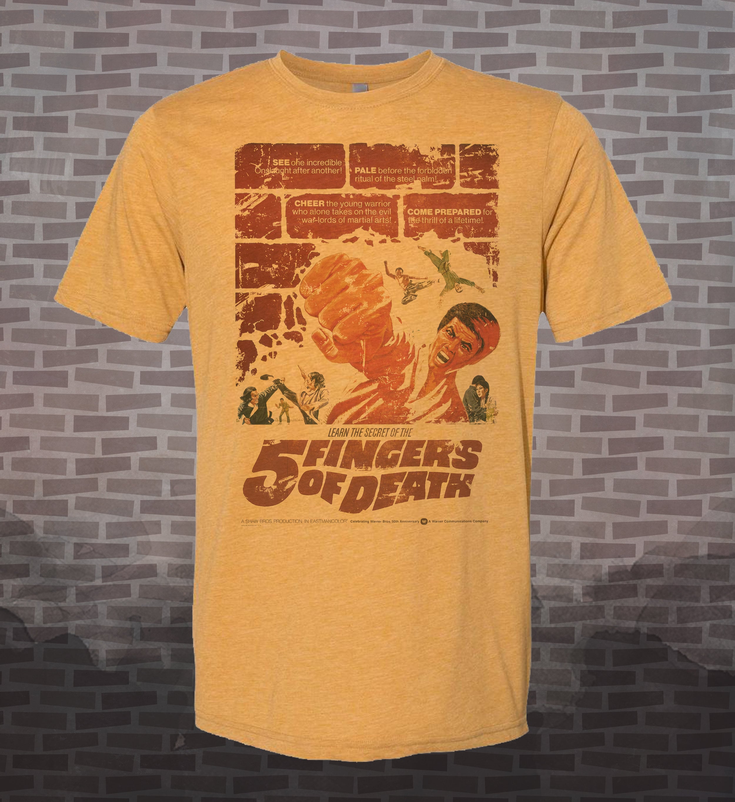 5 Fingers of Death-Kung Fu Cult Classic Movie-inspired Film Vintage-Style Retro Tee Shirt Pop Culture