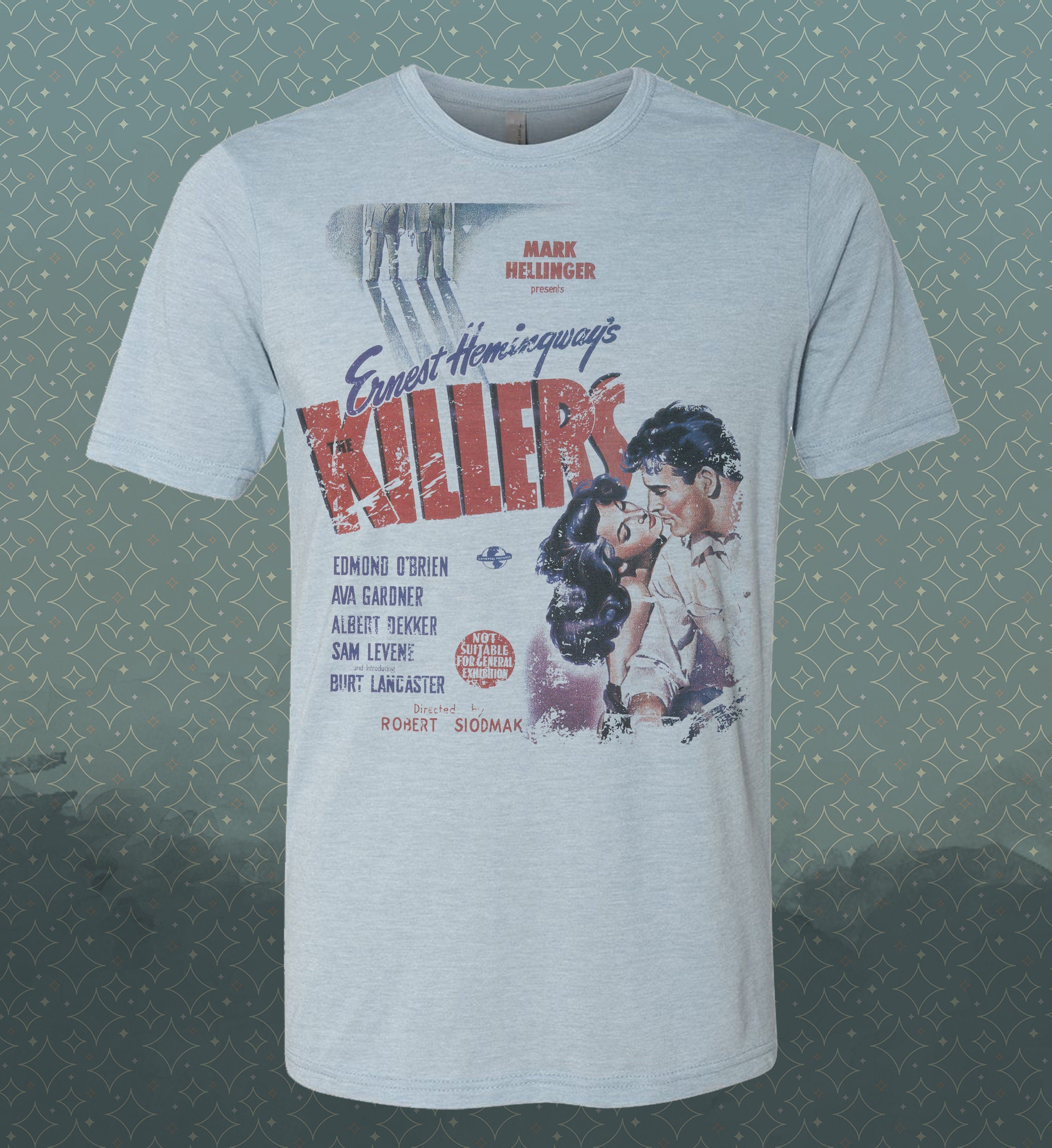 Killers-Film Noir-Inspired Vintage-Style -T-Shirt Film- 40's Movie Classic - Burt Lancaster - Ava Gardner - Hemingway