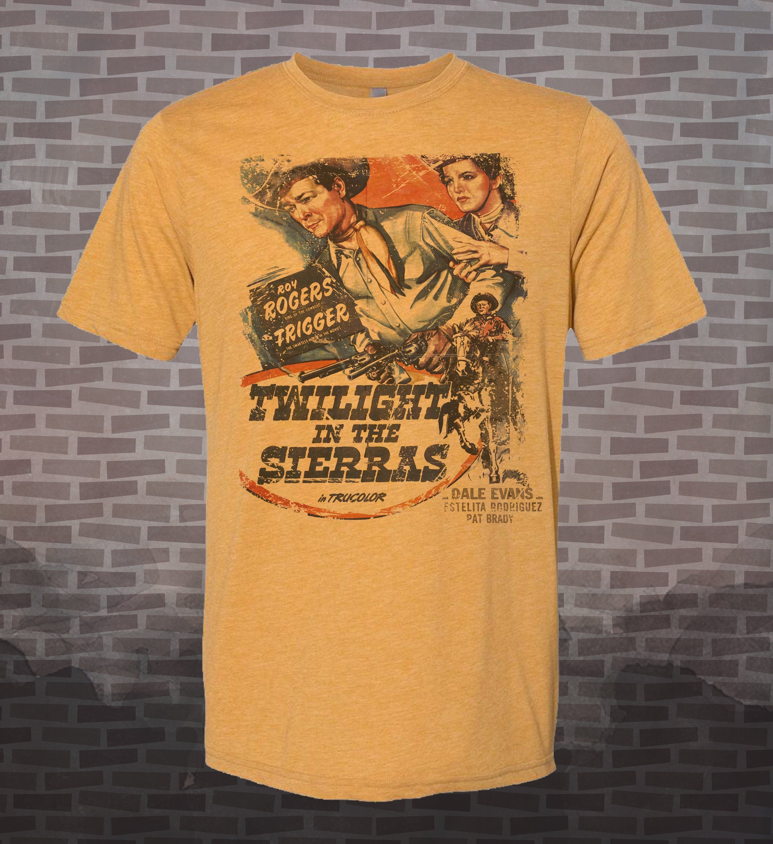 Twilight in the Sierras Tee: Roy Rogers, Dale Evans, Vintage Movie Shirt