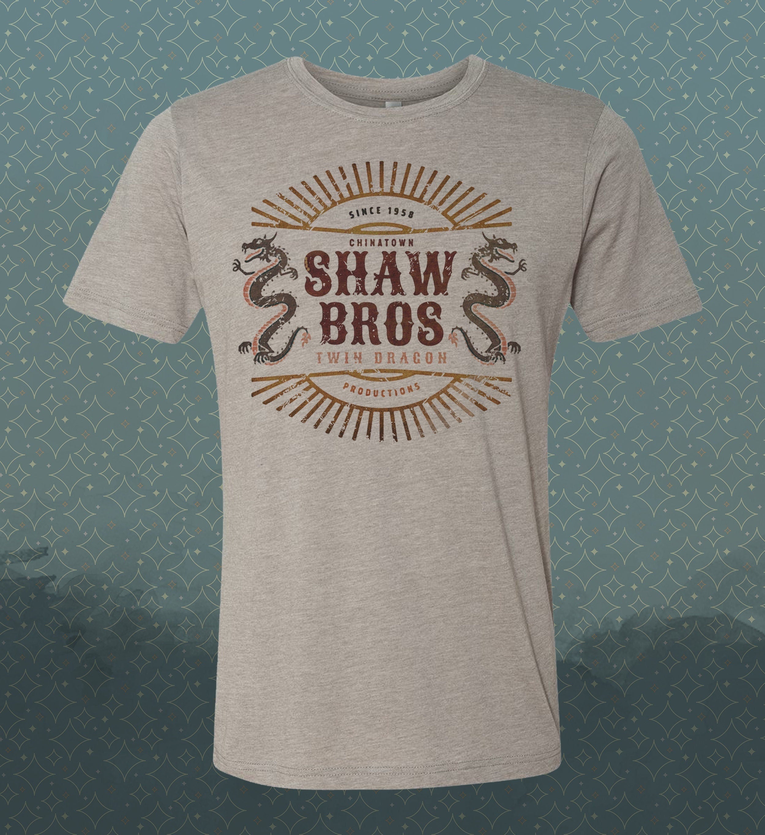 Shaw Bros Twin Dragon T-Shirt: San Francisco Chinatown Kung Fu Movie Tee