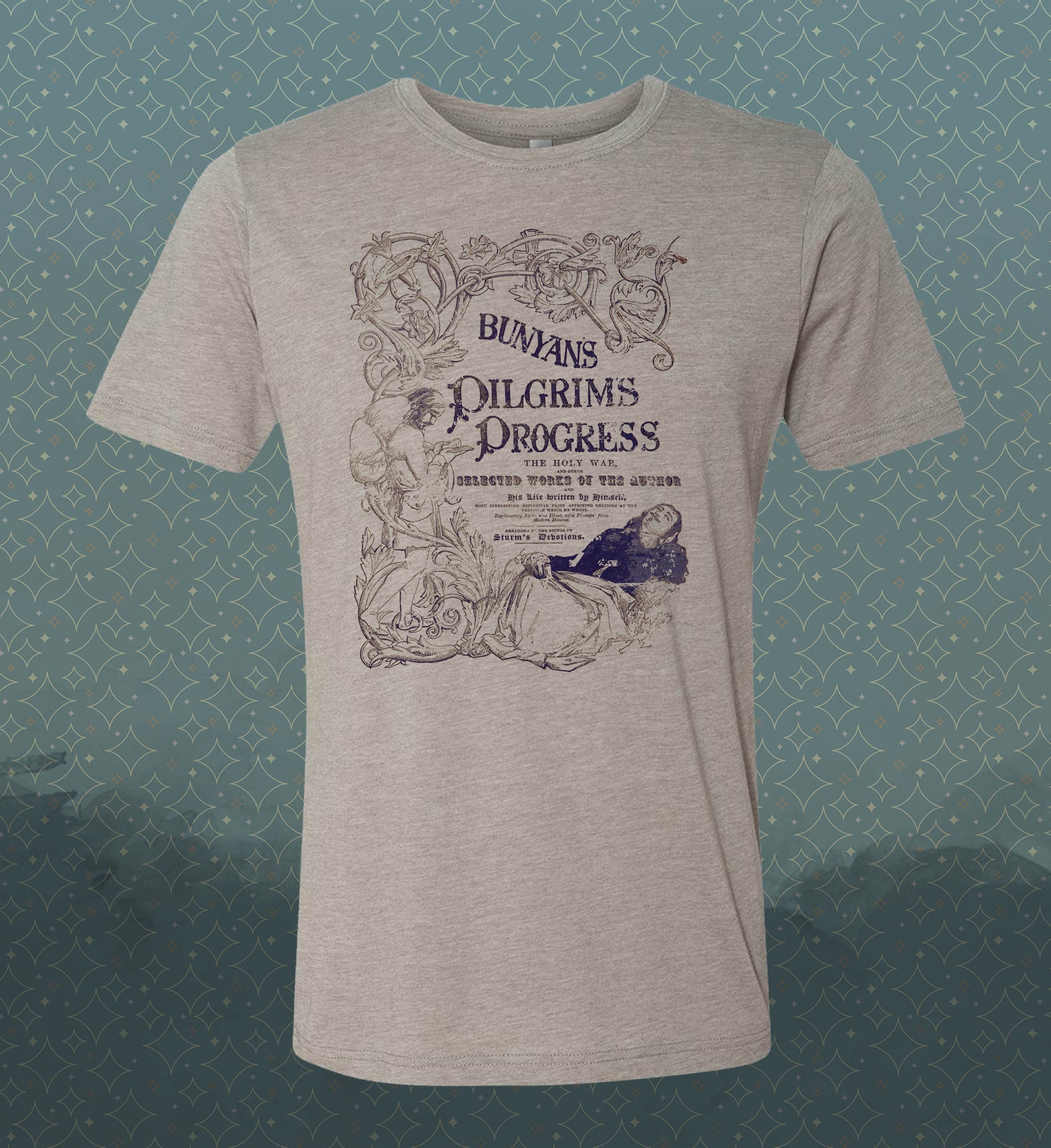 Pilgrim's Progress : John Bunyan | Retro Vintage-Style Tee - Christian Devotional Reformation Book Shirt