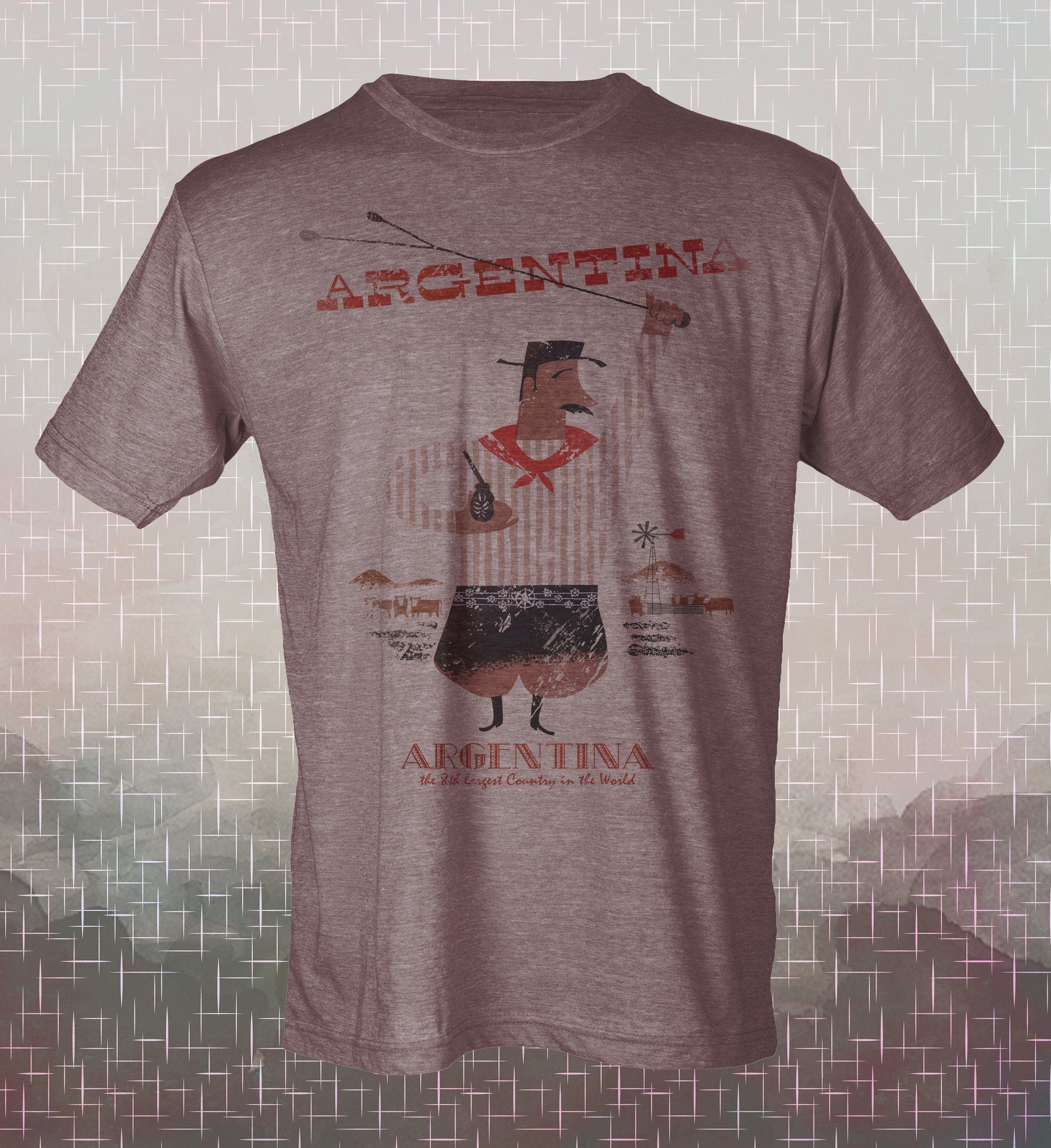 Argentina Gaucho Travel Retro Vintage-style T-Shirt Tee Tourism souvenir steak