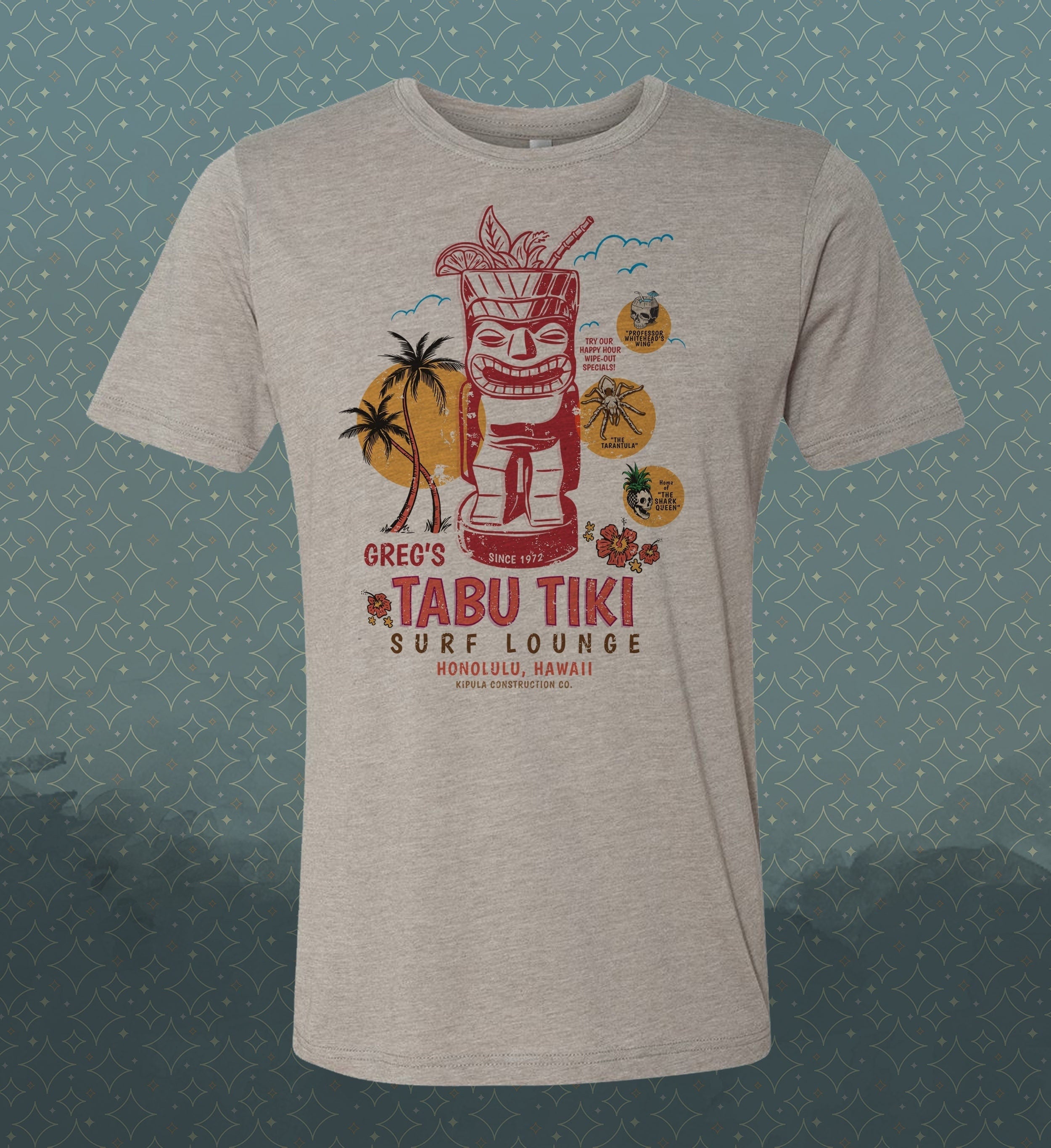 Tabu Tiki Surf Lounge T-Shirt: Honolulu Hawaii Retro Tee