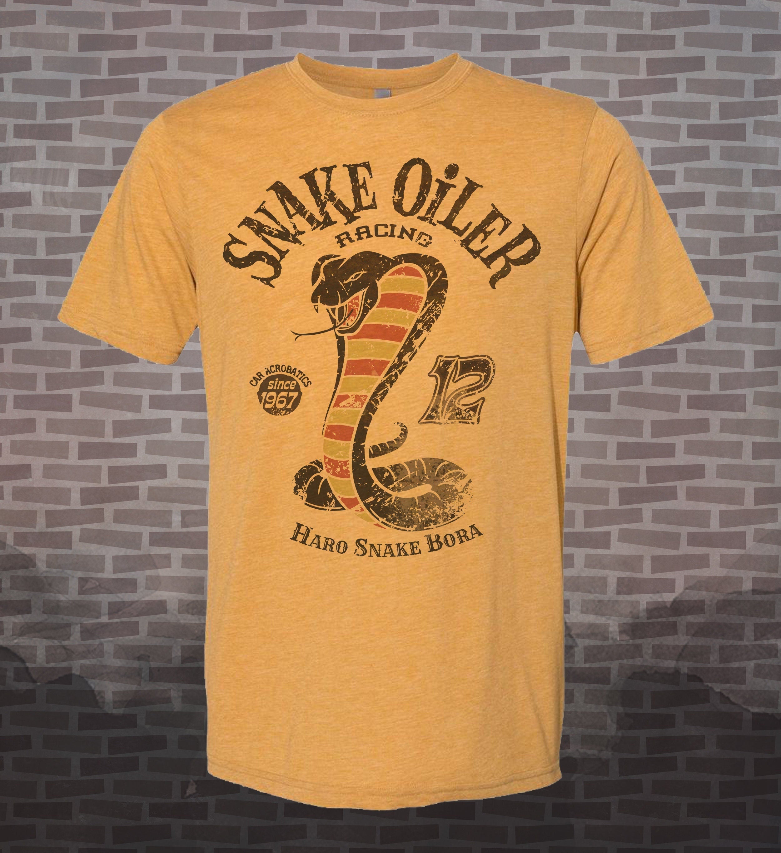 Snake Oiler Racing Team T-Shirt: Speed Racer Vintage 60s 70s Spoof Tee Anime