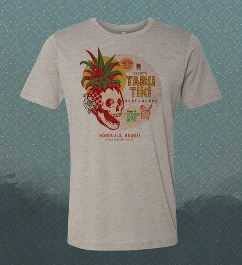 Brady Bunch tribute Tabu Tiki Surf Lounge T-Shirt: Honolulu Hawaii Retro Tee