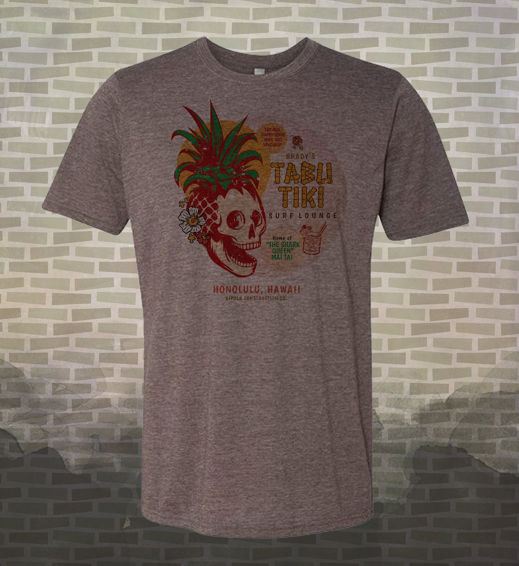 Brady Bunch tribute Tabu Tiki Surf Lounge T-Shirt: Honolulu Hawaii Retro Tee