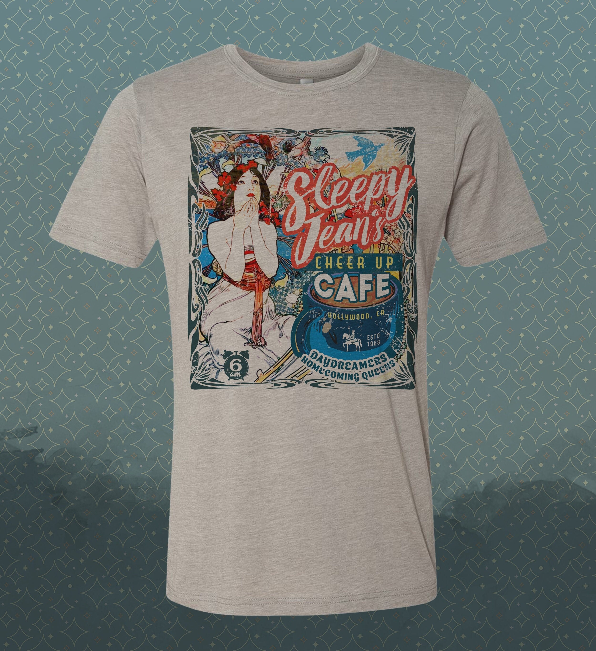Monkees Tribute Sleepy Jeans Cheer Up Cafe T-Shirt: Vintage-Style Travel Tee