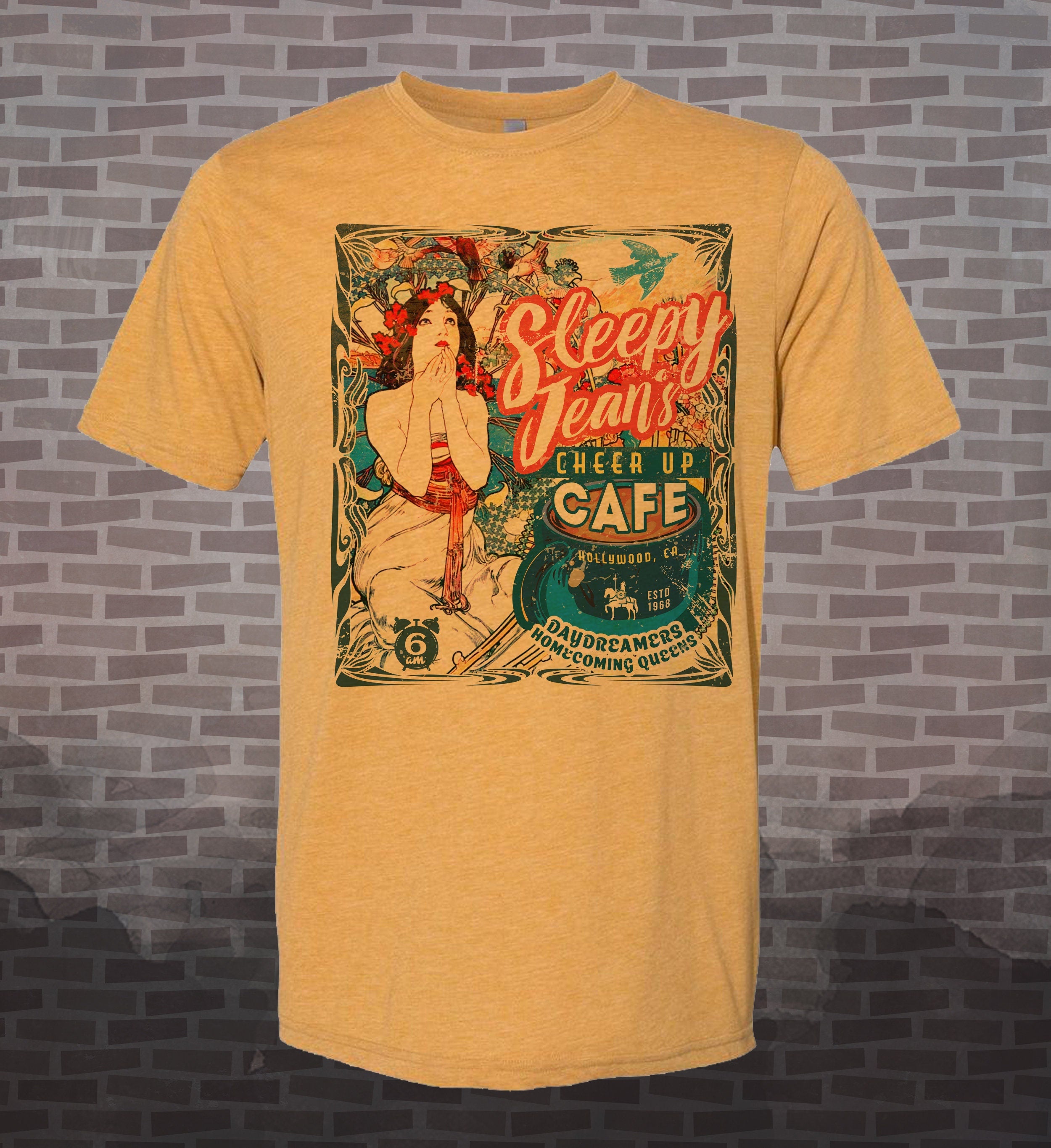 Monkees Tribute Sleepy Jeans Cheer Up Cafe T-Shirt: Vintage-Style Travel Tee